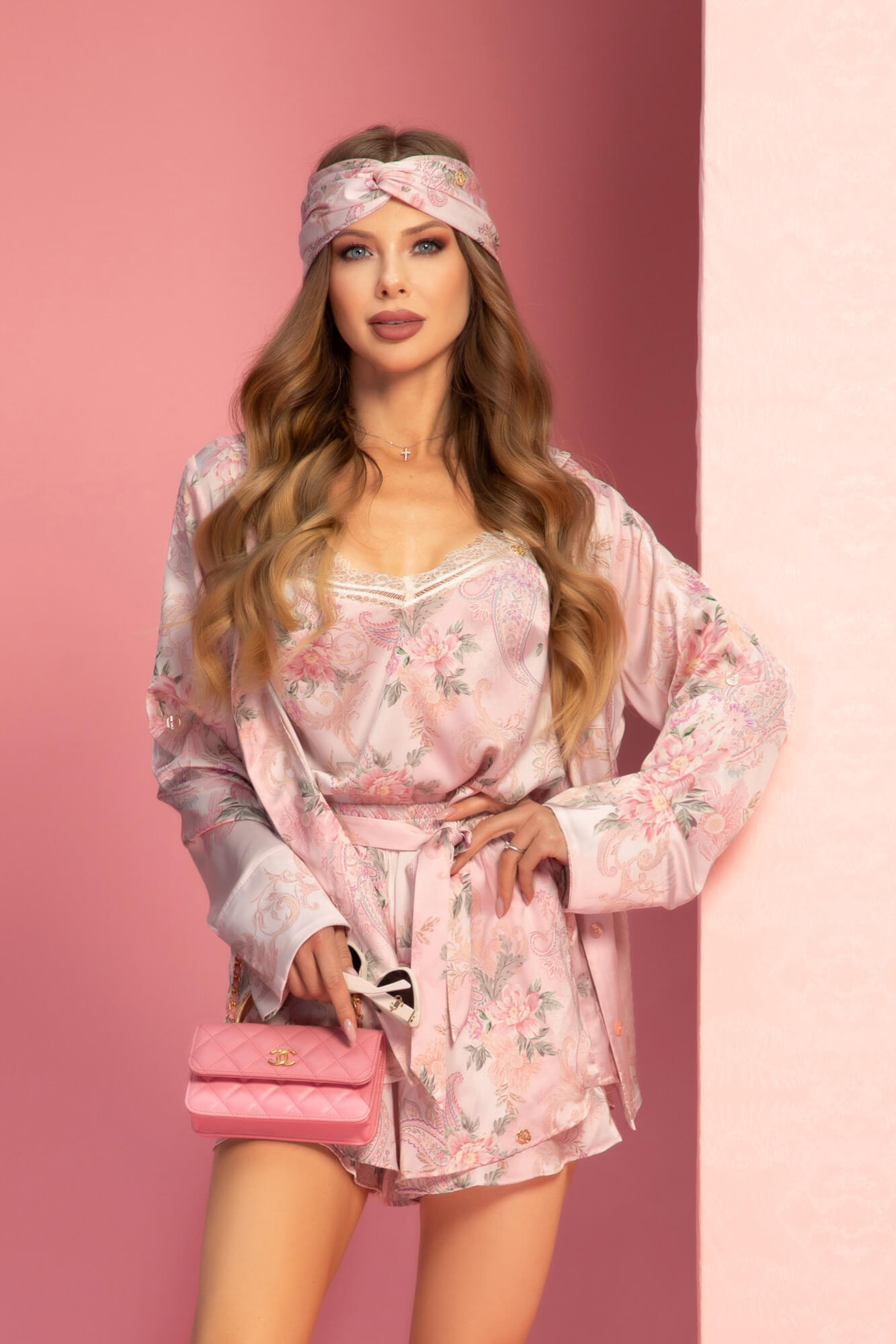 A Touch of Romance Лента За Коса Тип Тюрбан - Pink - Изображение 8
