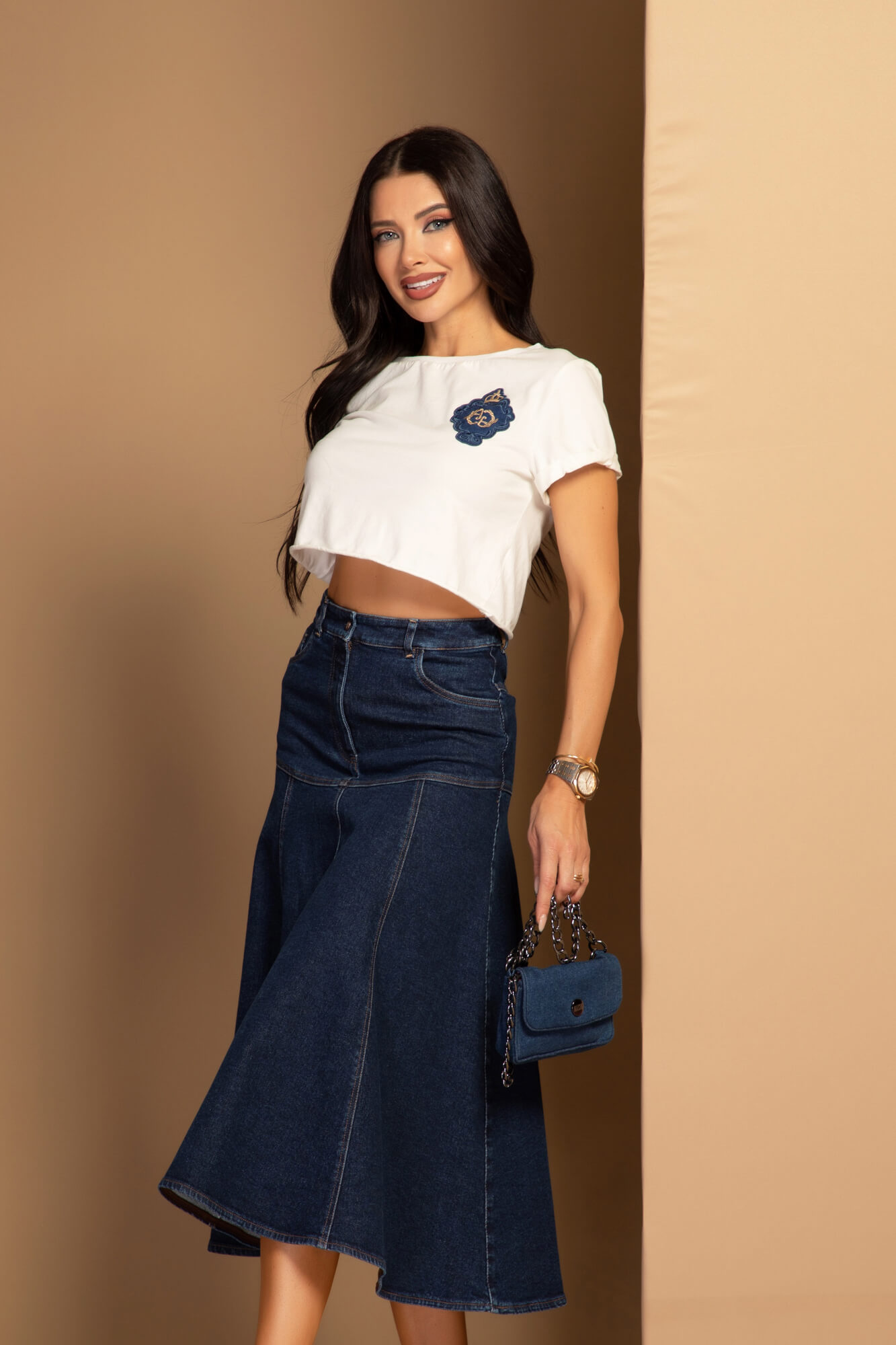 Denim Fever Midi Пола - Dark Blue - Изображение 14