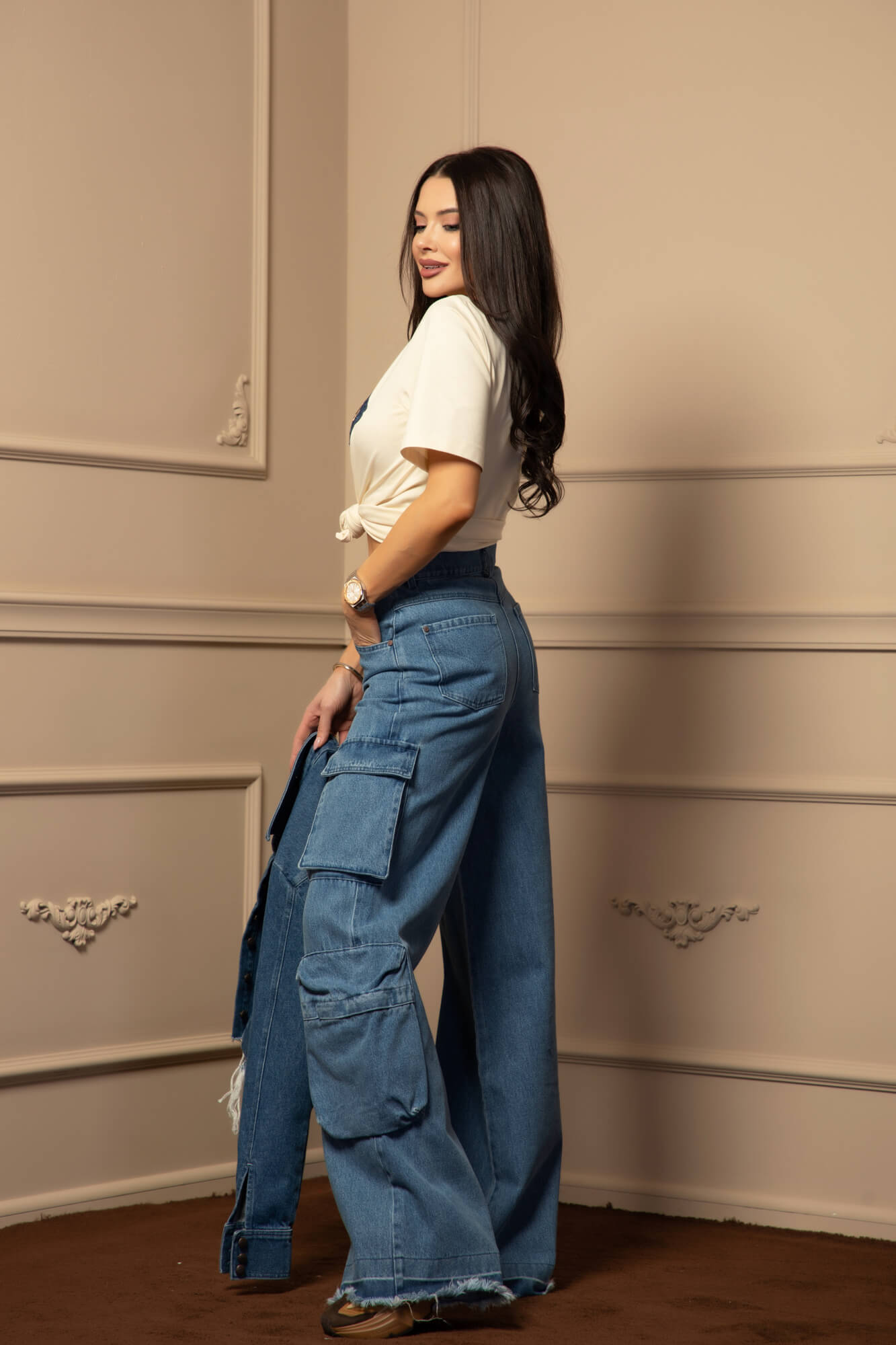 Show Off Cargo Дънки - Denim Blue - Изображение 14