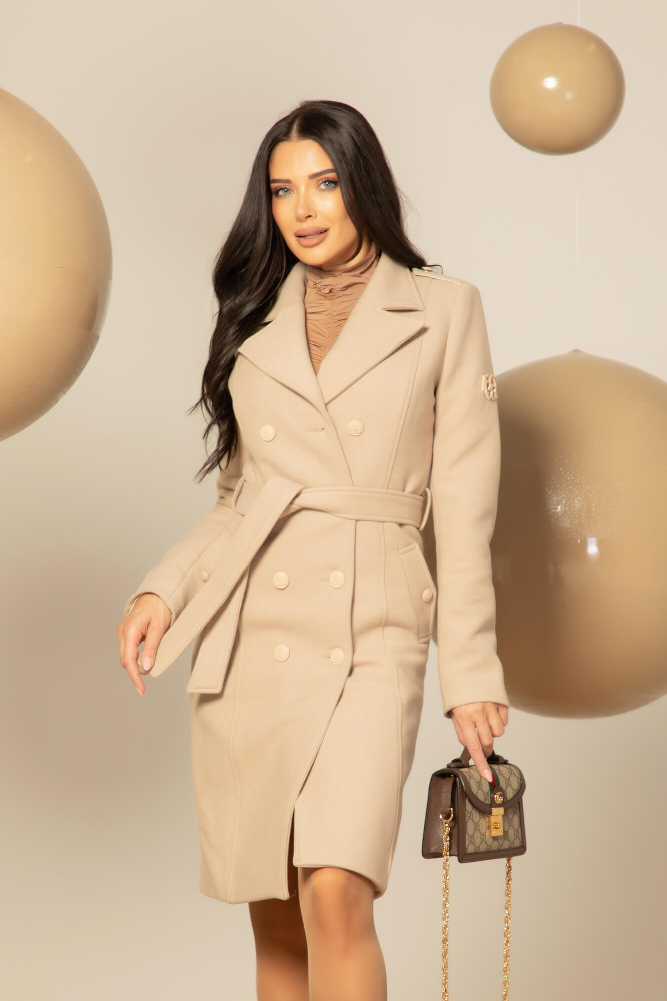 Cashmere Cloud Палто - Taupe - Изображение 60