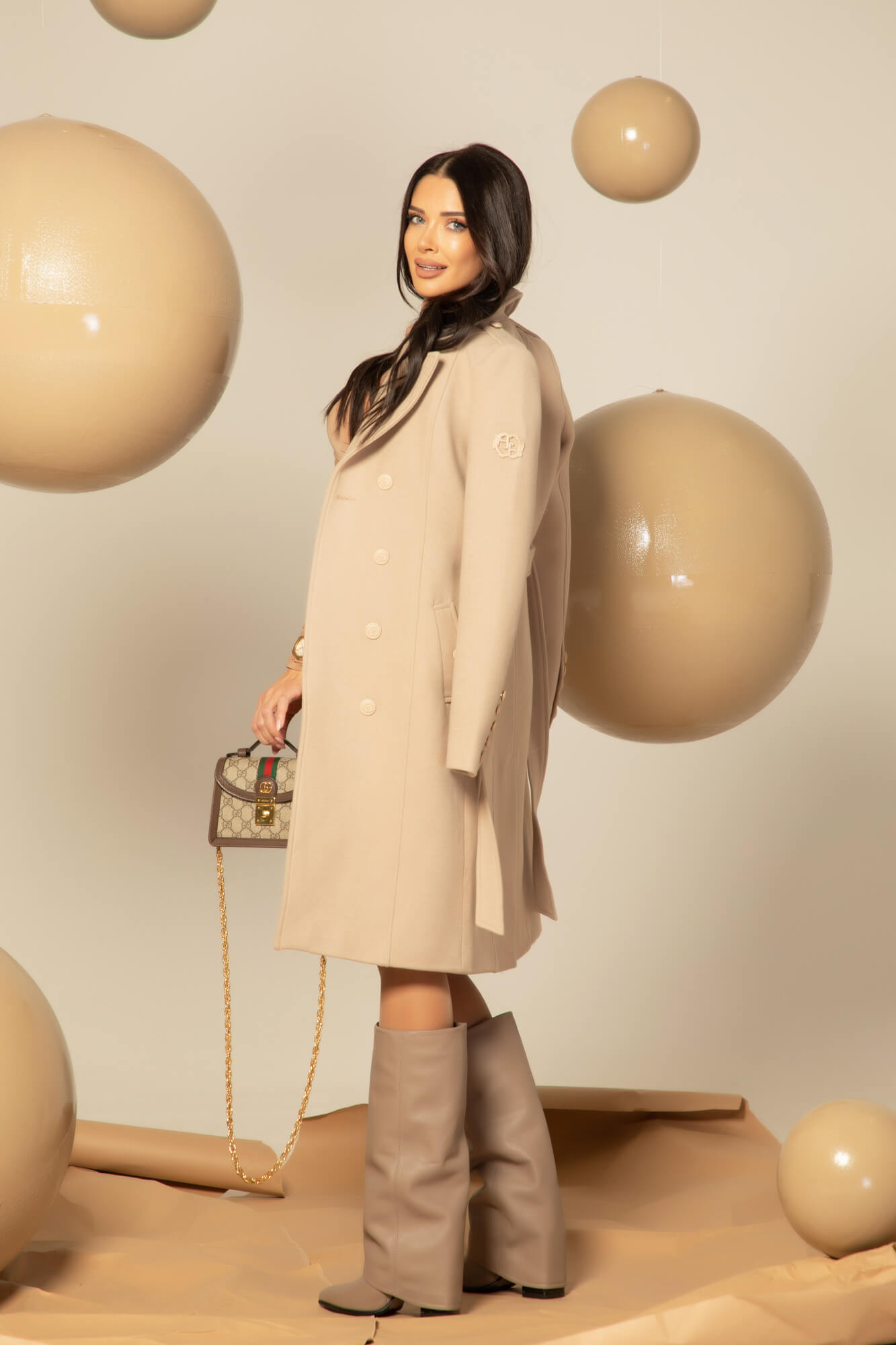 Cashmere Cloud Палто - Taupe - Изображение 58