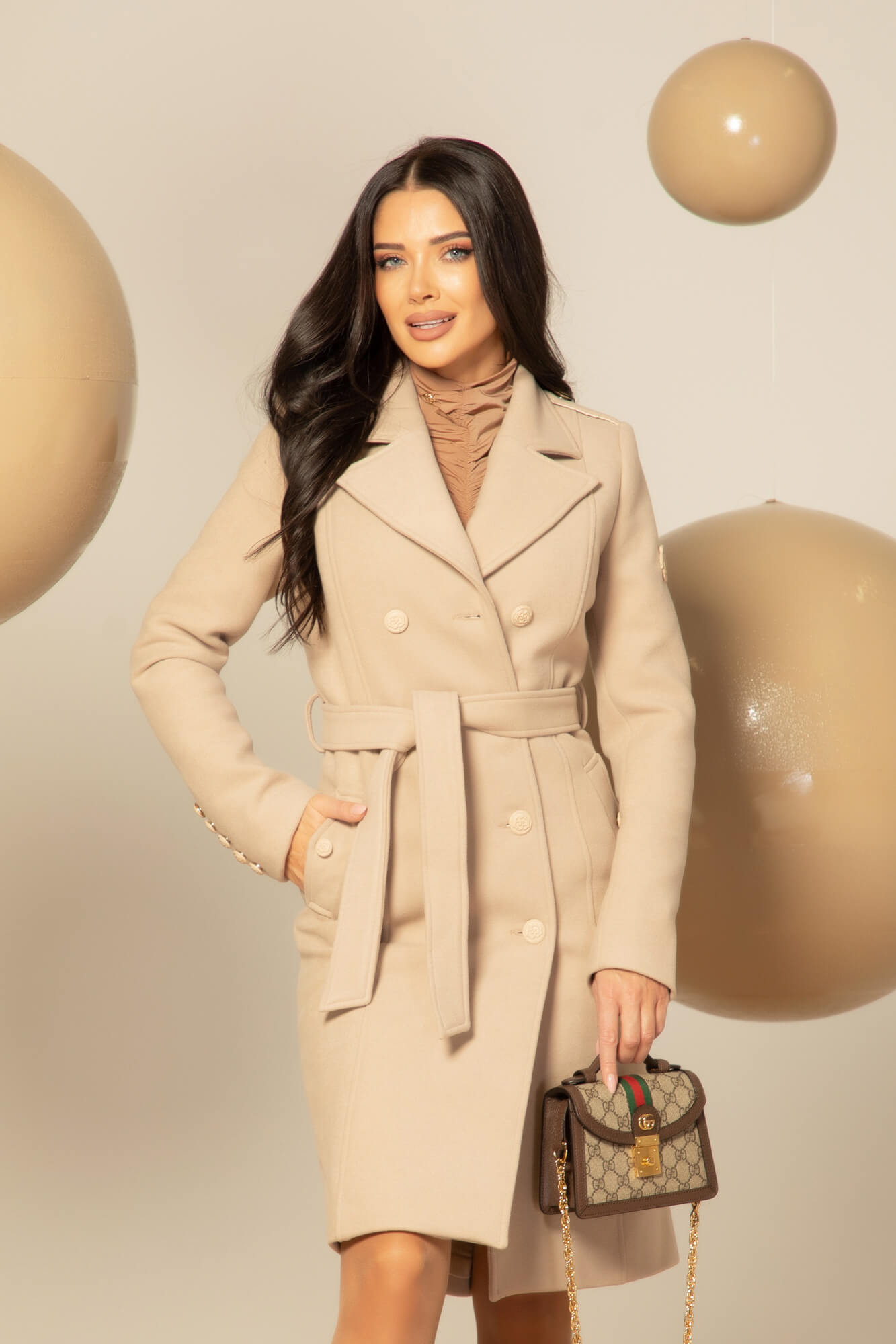 Cashmere Cloud Палто - Taupe - Изображение 45