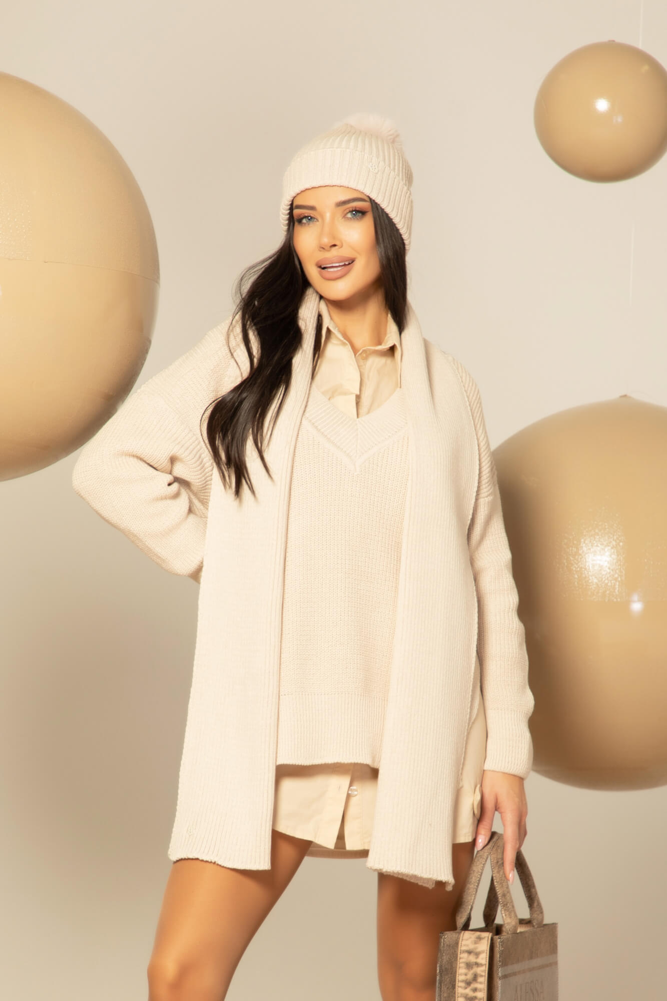 Snug & Chic Шапка От Плетиво - Seashell - Изображение 18