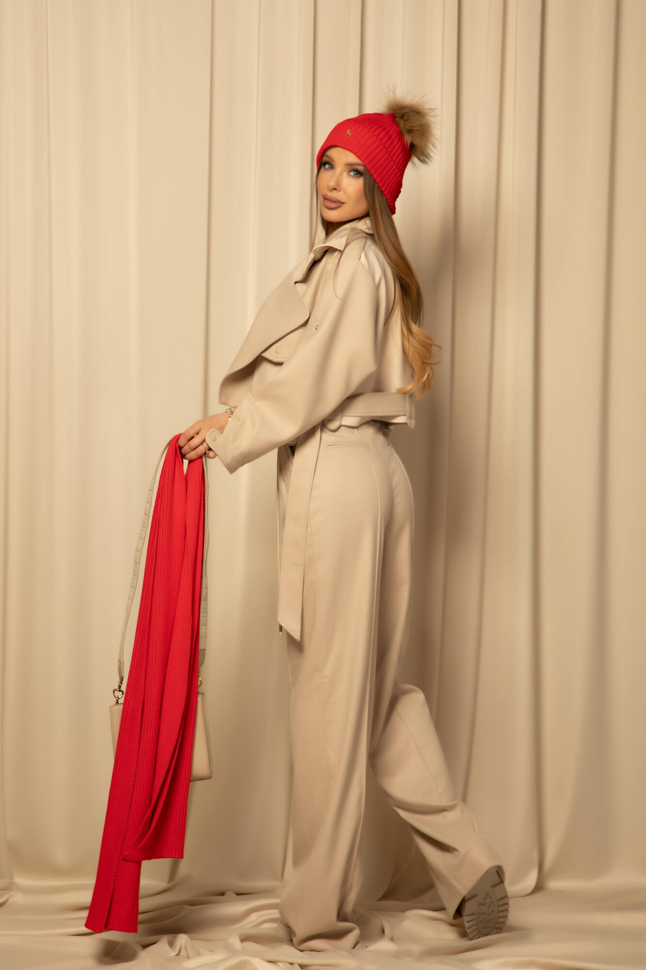 Snug & Chic Шапка От Плетиво - Red - Изображение 32