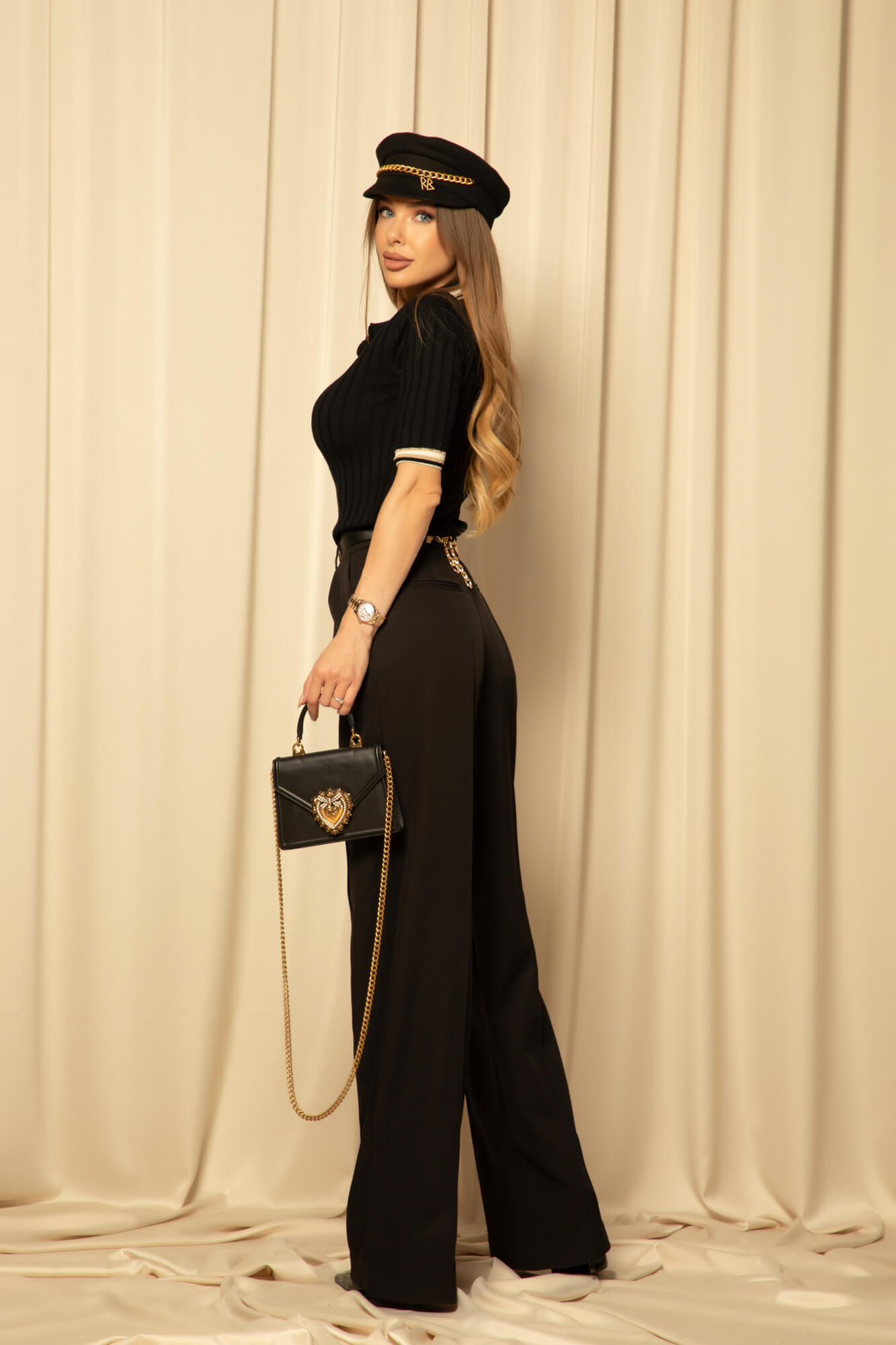 Oversized Nonchalance Панталон - Black - Изображение 14