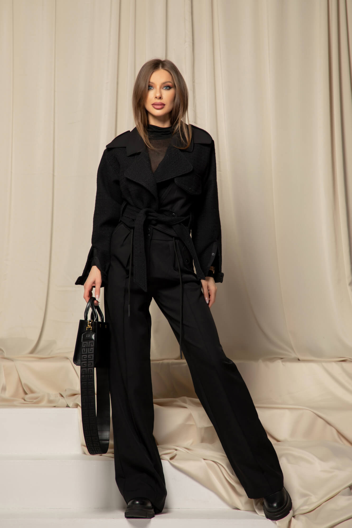 Fashion Move Къс Тренч - Black - Изображение 20