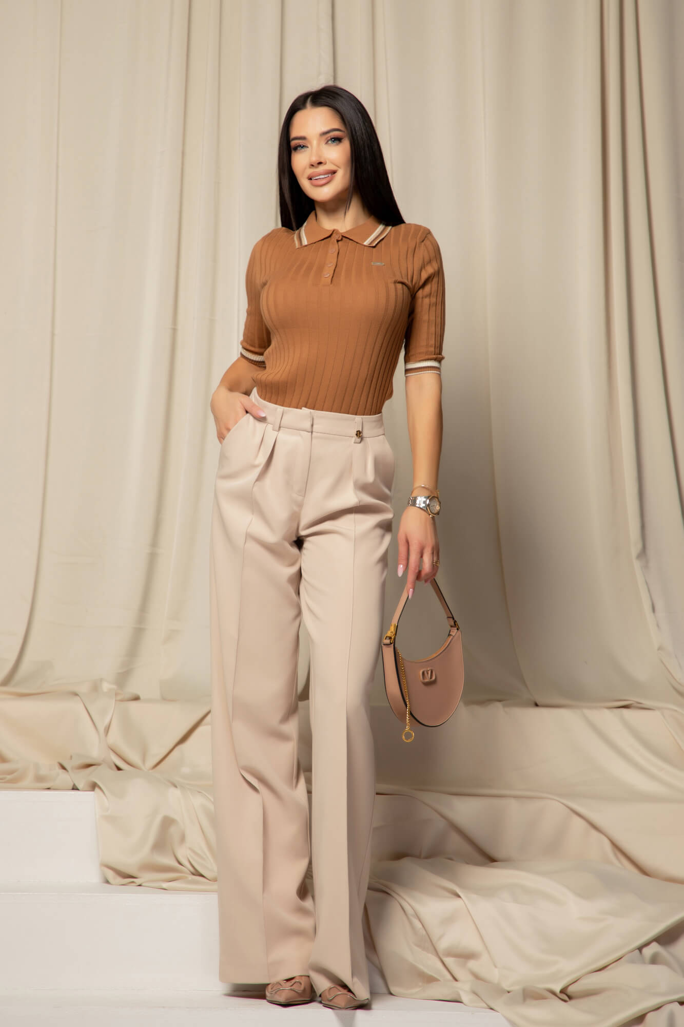 Touch of Elegance Блузка - Mocha - Изображение 10
