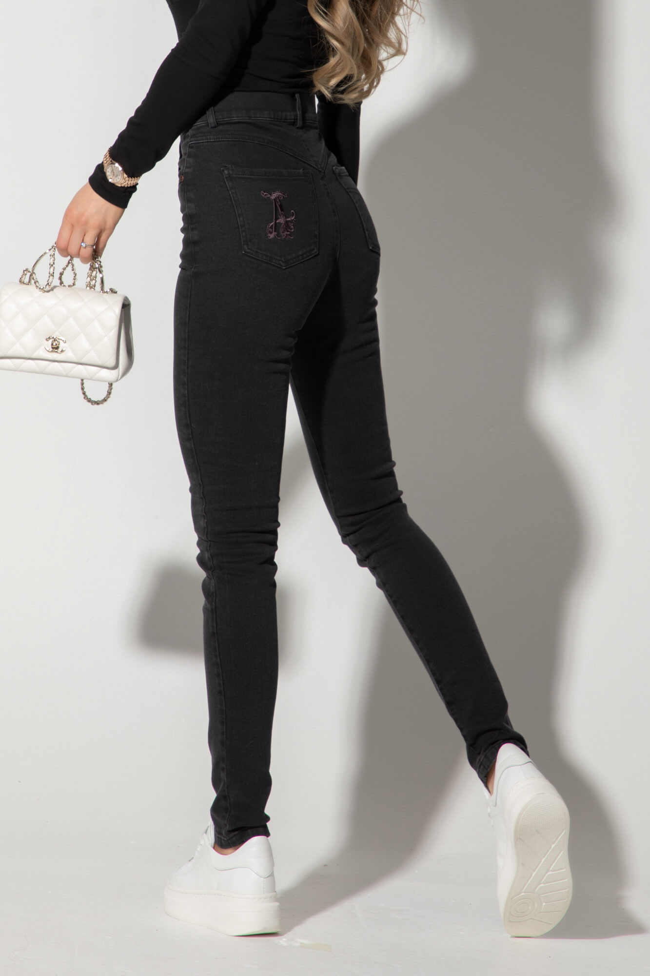 Alessa Royalty Slim Fit Дънки - Black - Изображение 18