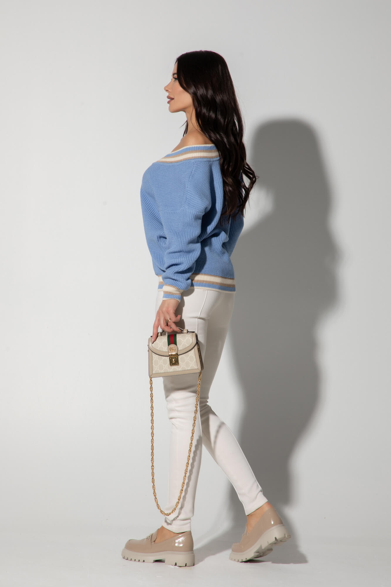 Touch of Elegance Пуловер От Плетиво - Cloud Blue - Изображение 11