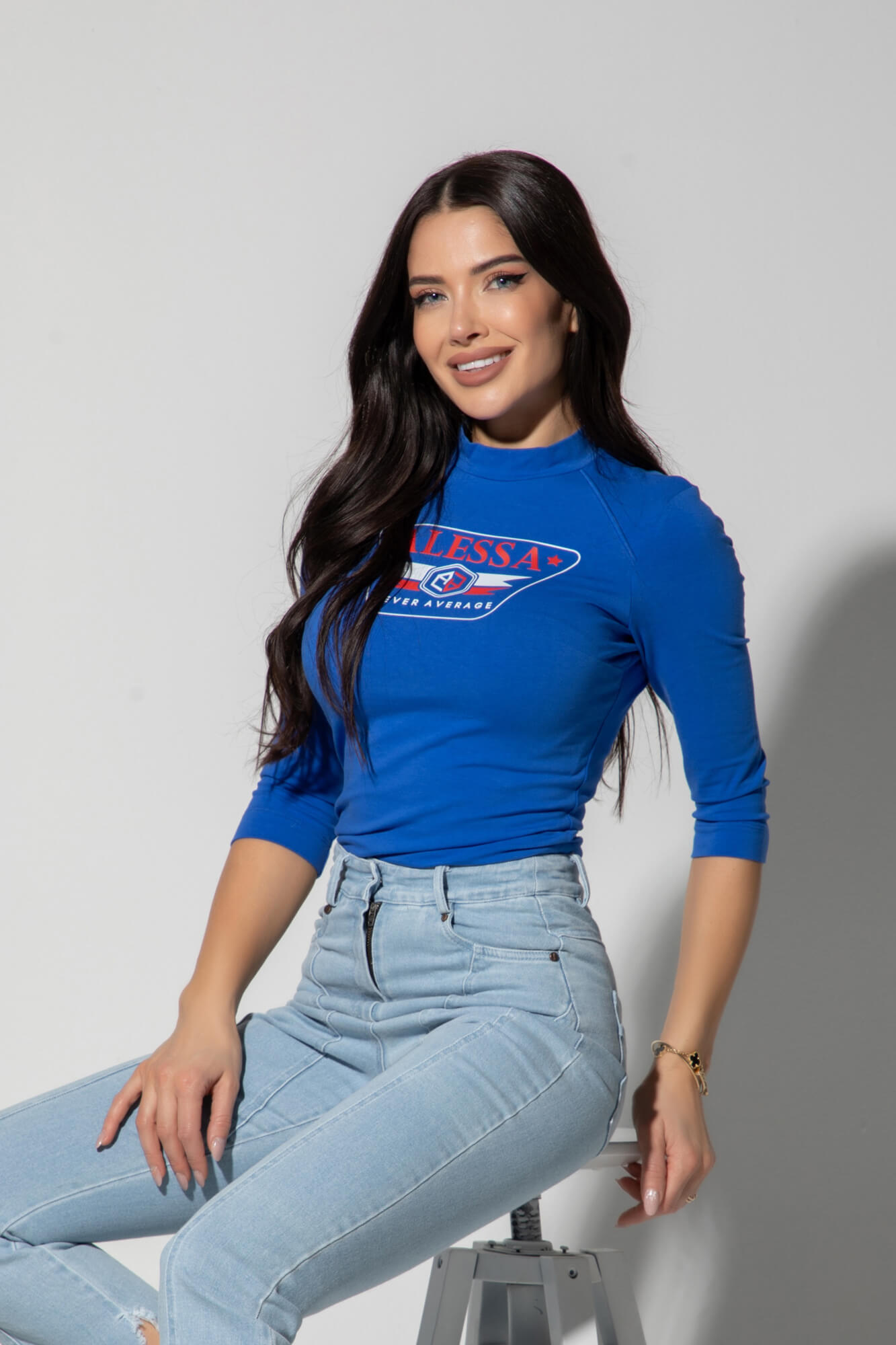 Stylish Everyday Блуза С 3/4 Ръкав - Blue - Изображение 12