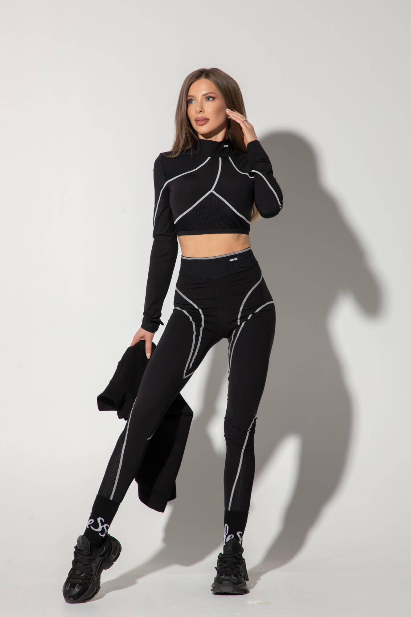 Prime Active Дълъг Клин - Black/White - Изображение 16