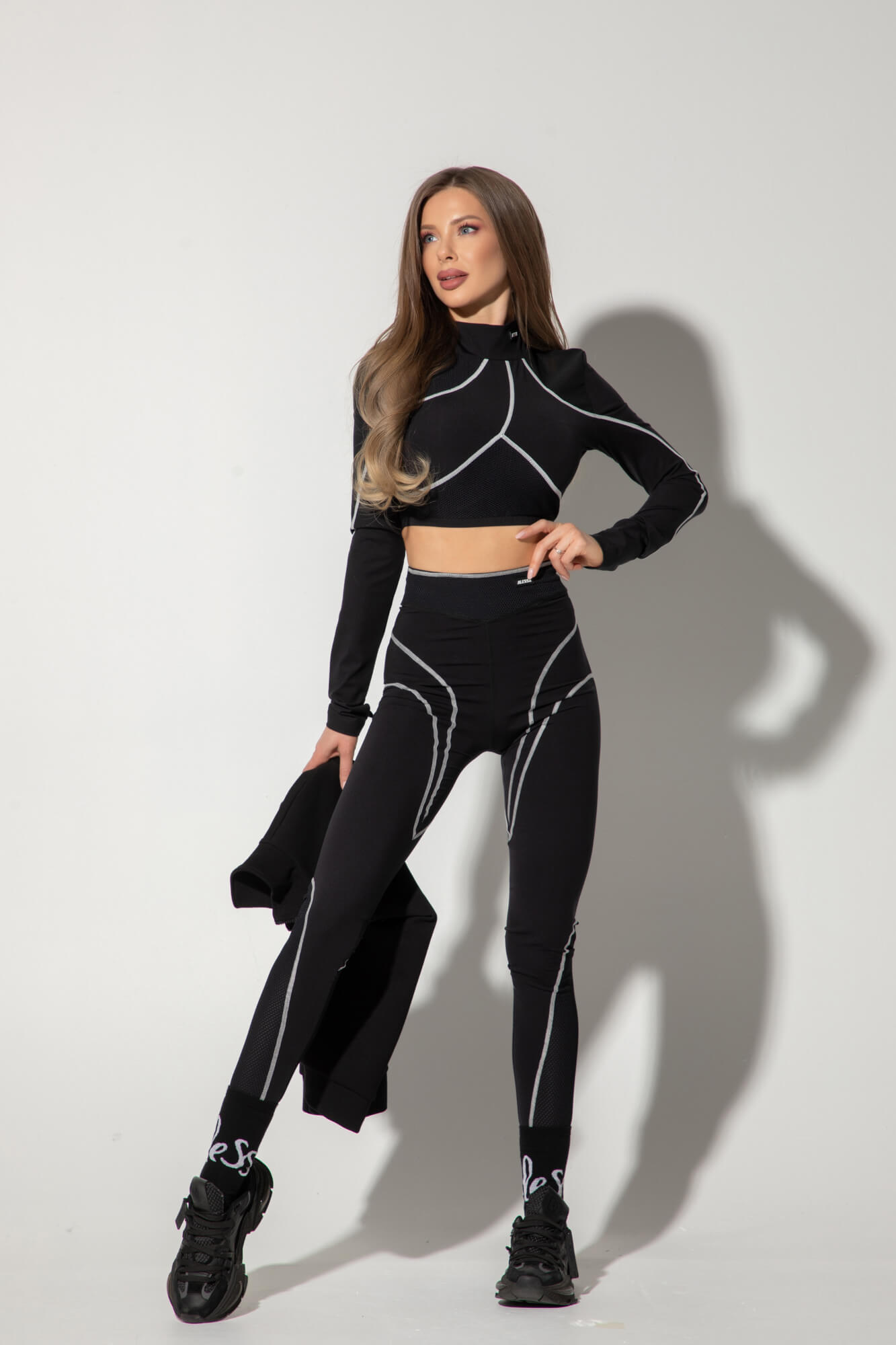Prime Active Дълъг Клин - Black/White - Изображение 26