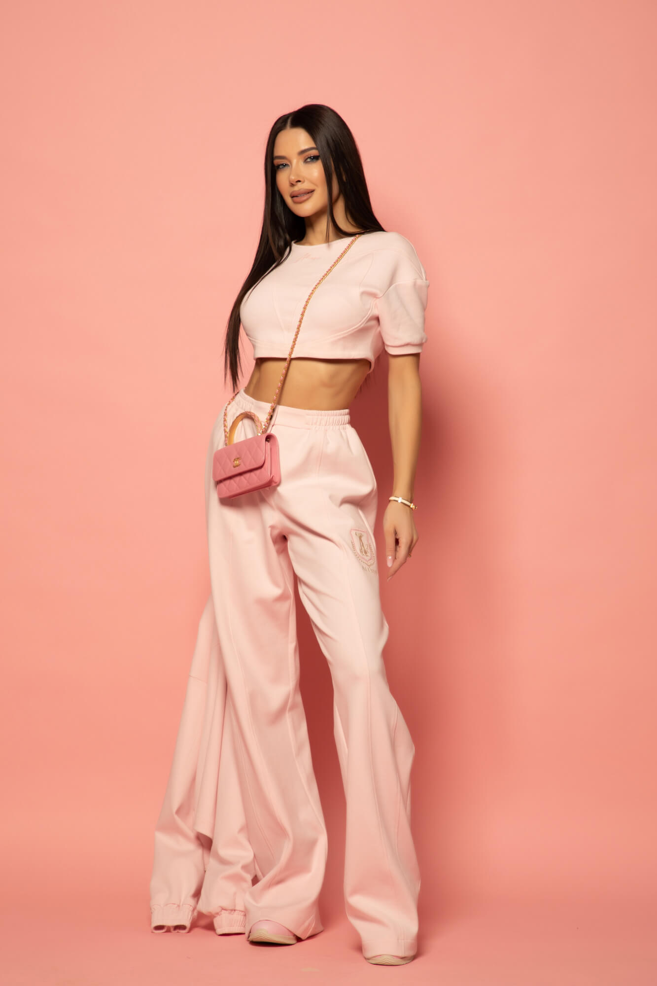 Daily Luxe Къса Спортна Блуза - Pink - Изображение 21