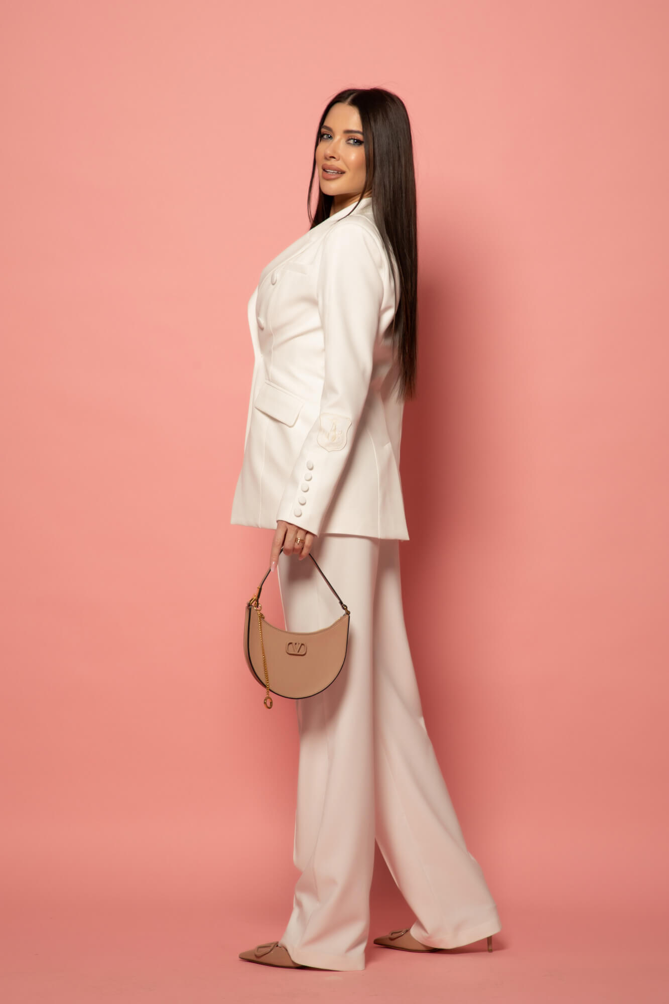 Business Beauty Панталон - Ecru - Изображение 22