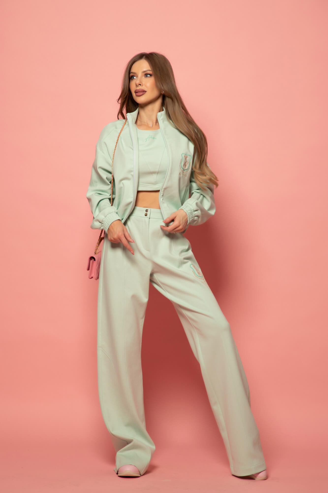 Daily Luxe Спортно Горнище - Mint - Изображение 13