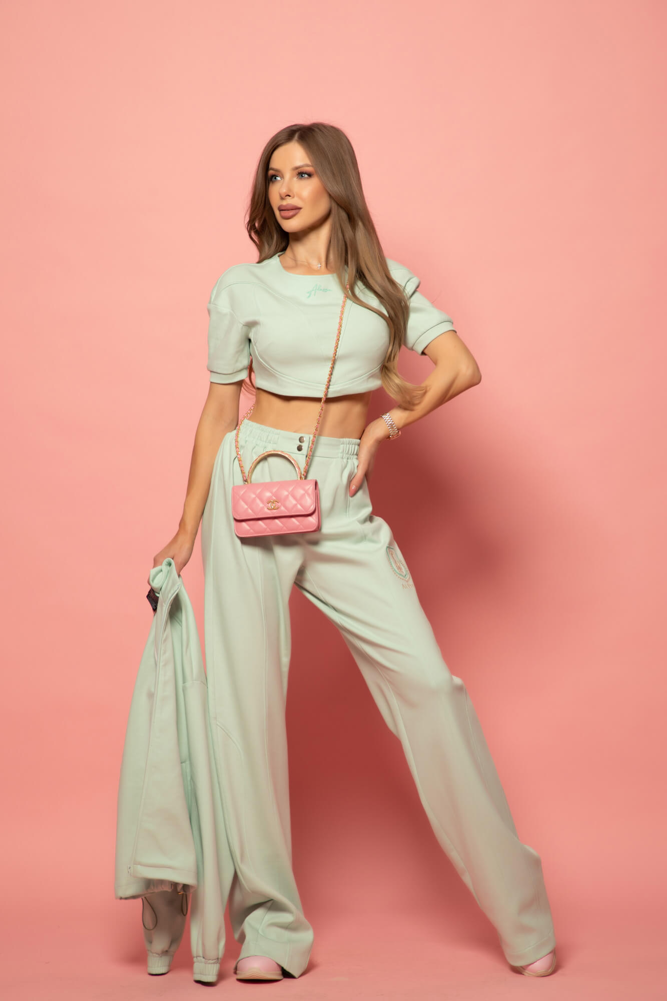 Daily Luxe Спортен Панталон - Mint - Изображение 23