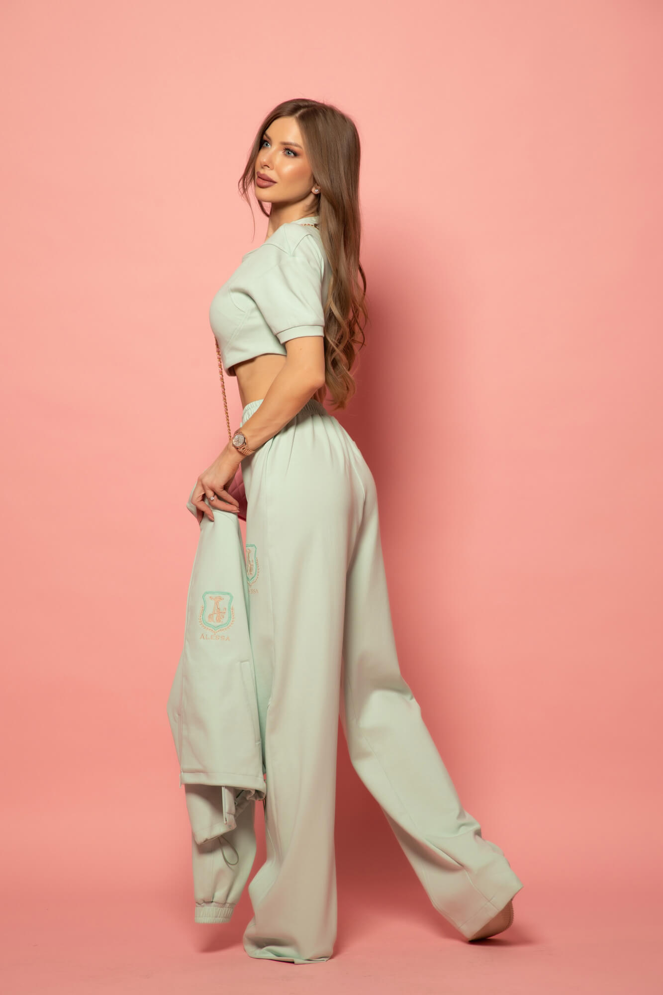 Daily Luxe Спортен Панталон - Mint - Изображение 25