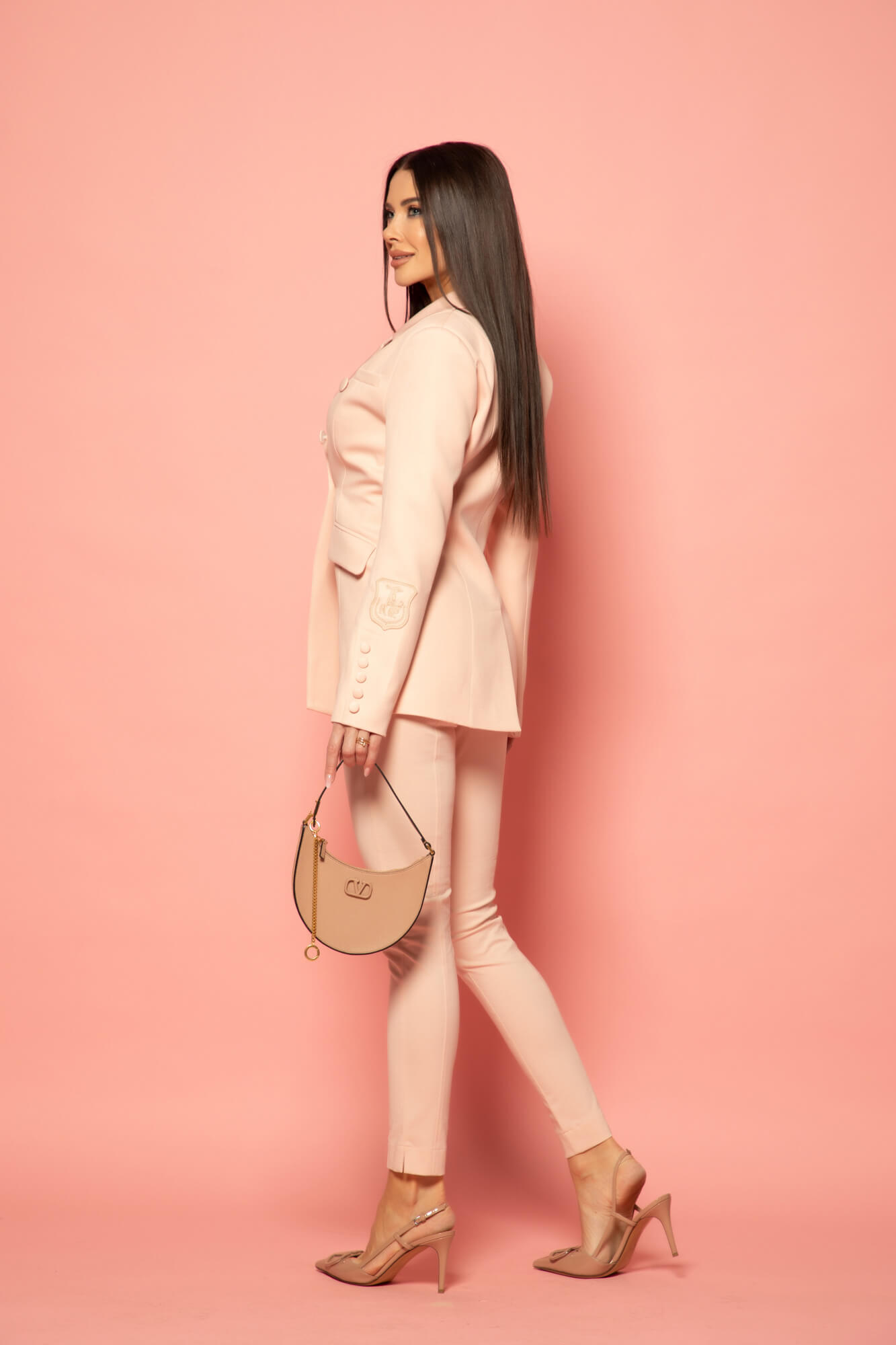 Business elegance Клин С Вграден Колан - Light Pink - Изображение 38