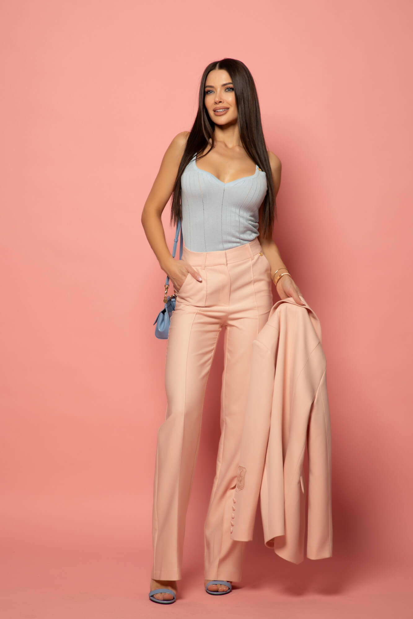 Daily Chic Топ От Плетиво - Light Blue - Изображение 12