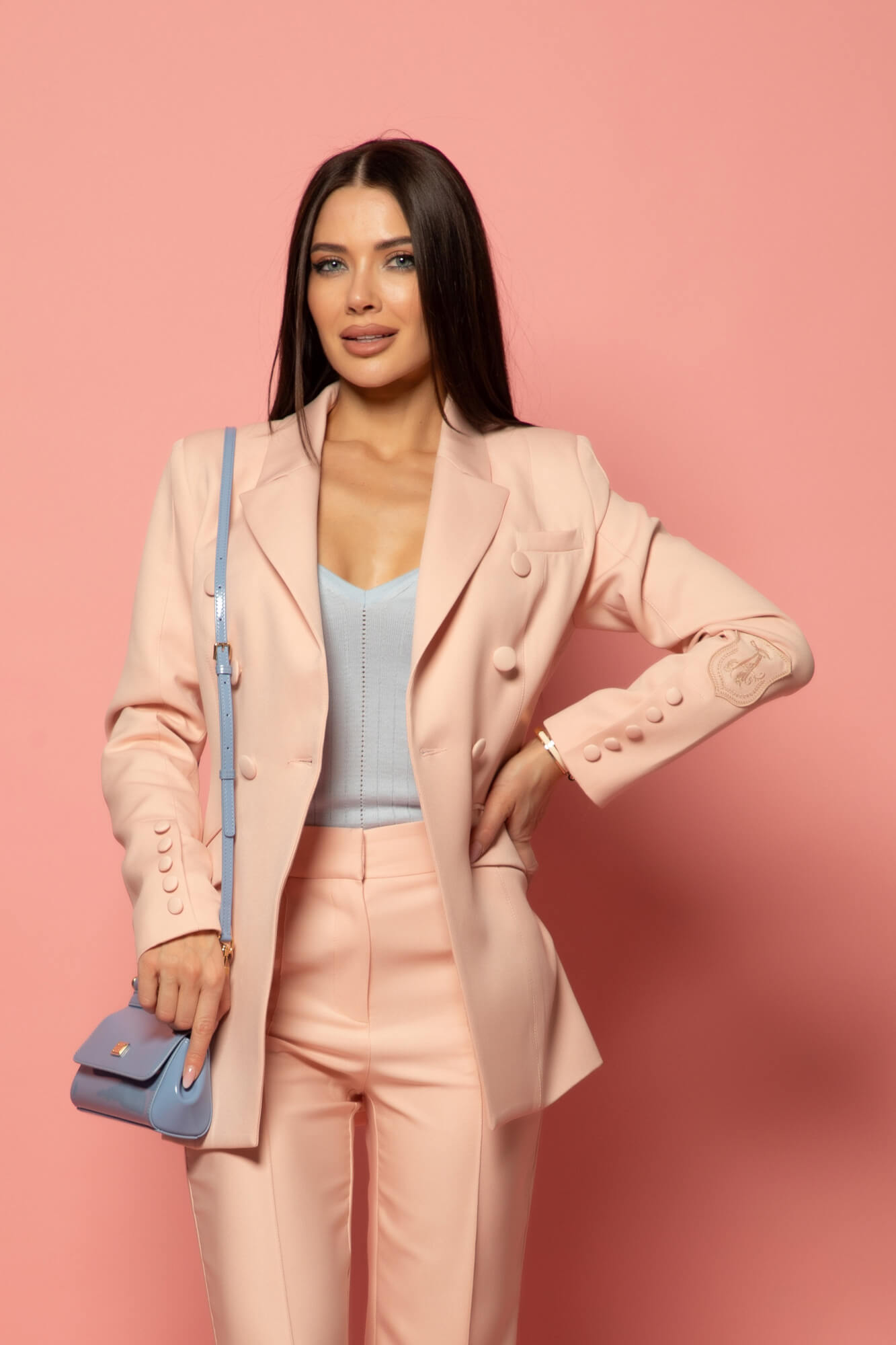 Daily Chic Топ От Плетиво - Light Blue - Изображение 16