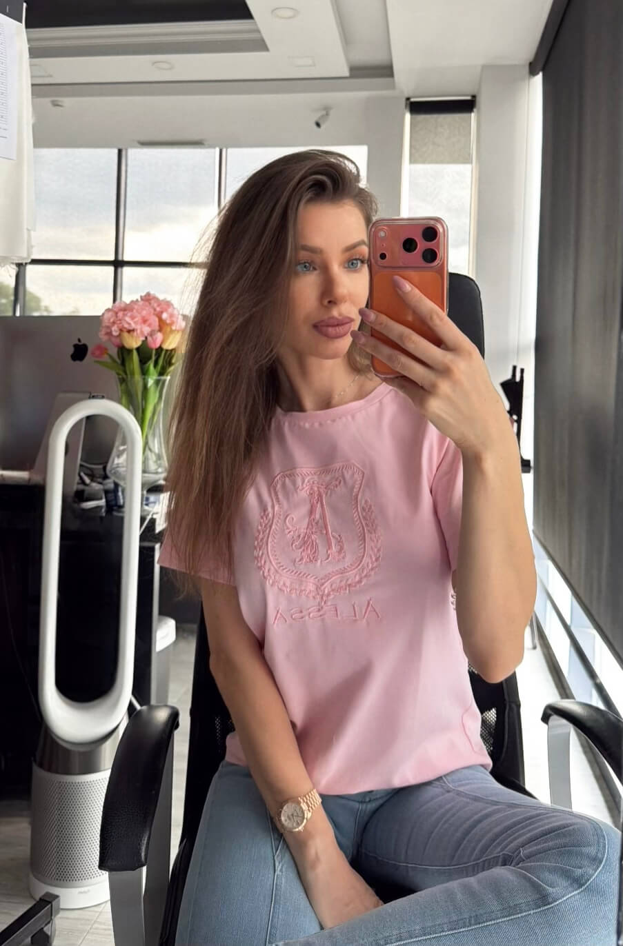 Inspire Insignia T-Shirt с бродерия - Light Pink - Изображение 10