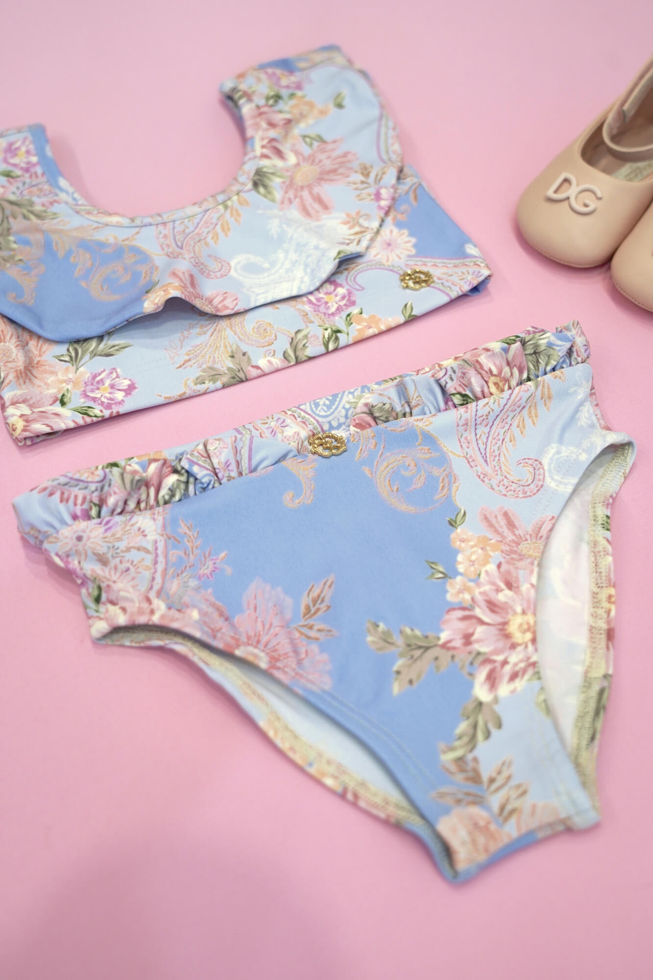 A Touch of Romance Mini Бански Кроп-Топ - Vista Blue - Изображение 7