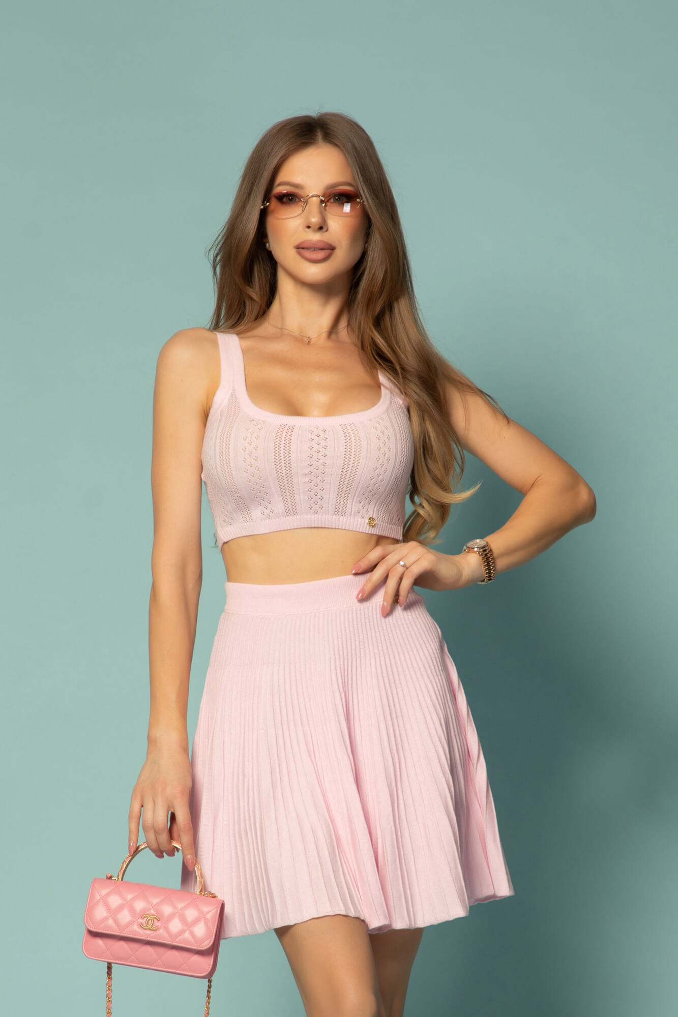 Dream Ribbon Къса Пола - Pink - Изображение 10