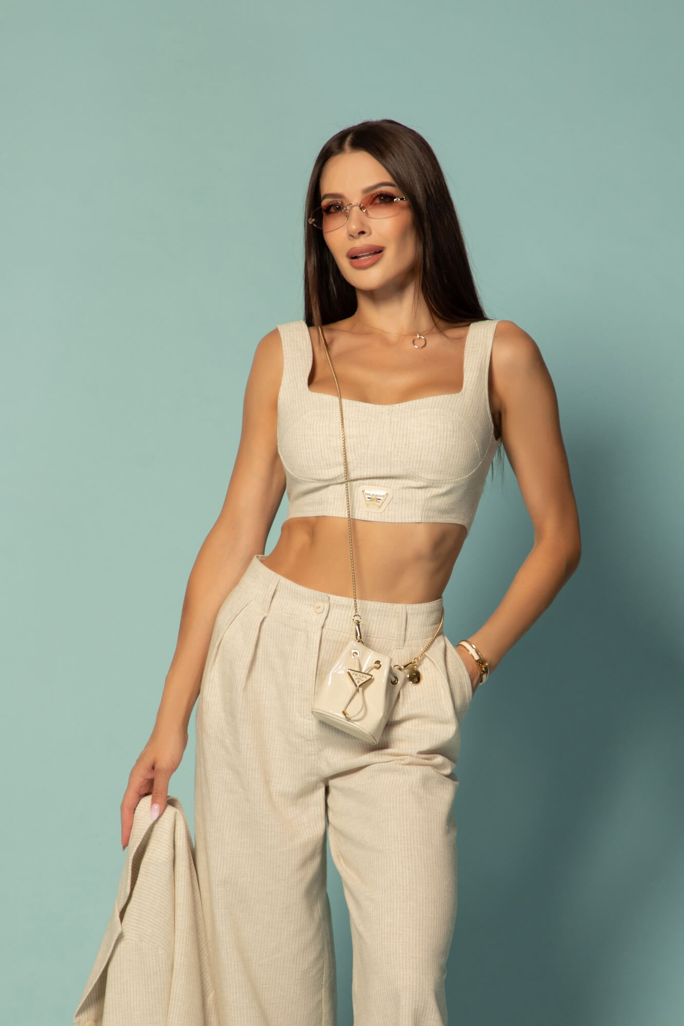 Linen Muse Кроп-Топ От Лен - Beige - Изображение 28