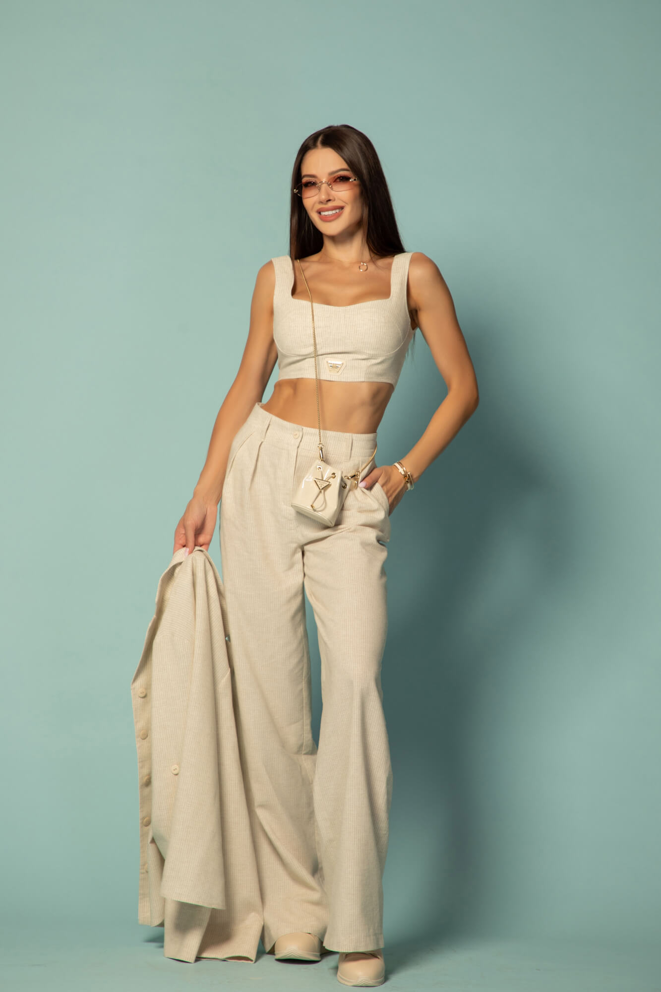 Linen Muse Кроп-Топ От Лен - Beige - Изображение 18