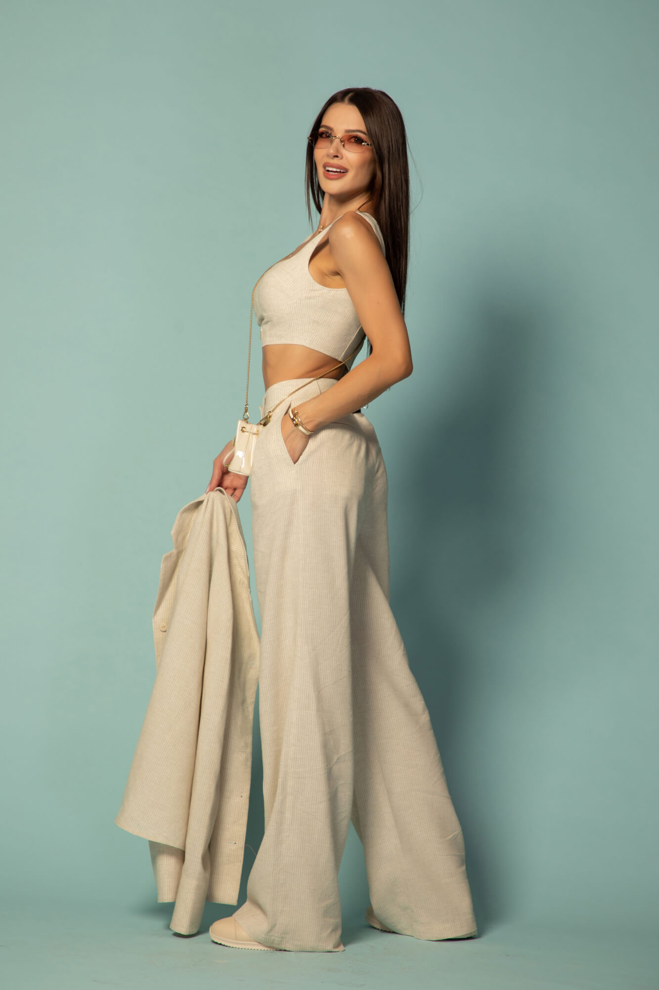 Linen Muse Кроп-Топ От Лен - Beige - Изображение 21