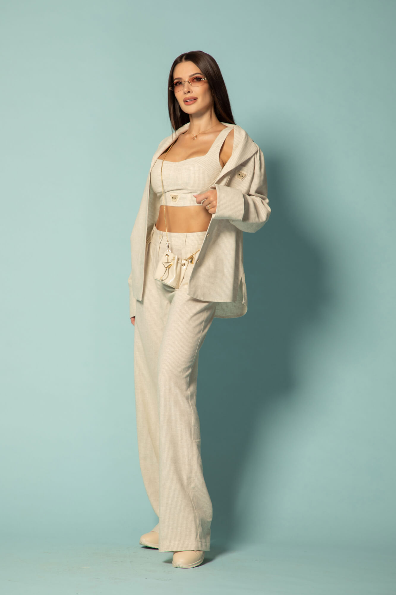 Linen Muse Кроп-Топ От Лен - Beige - Изображение 22