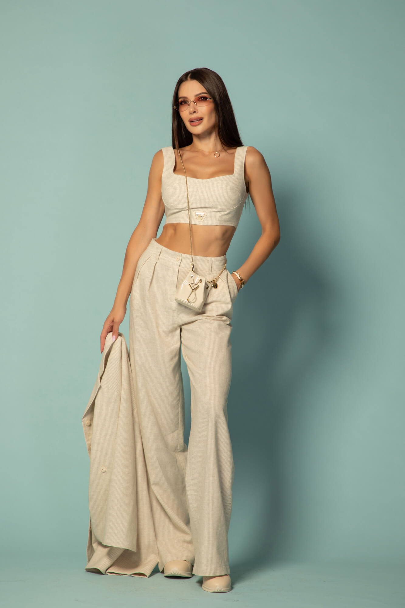 Linen Muse Дълъг Панталон От Лен - Beige - Изображение 22