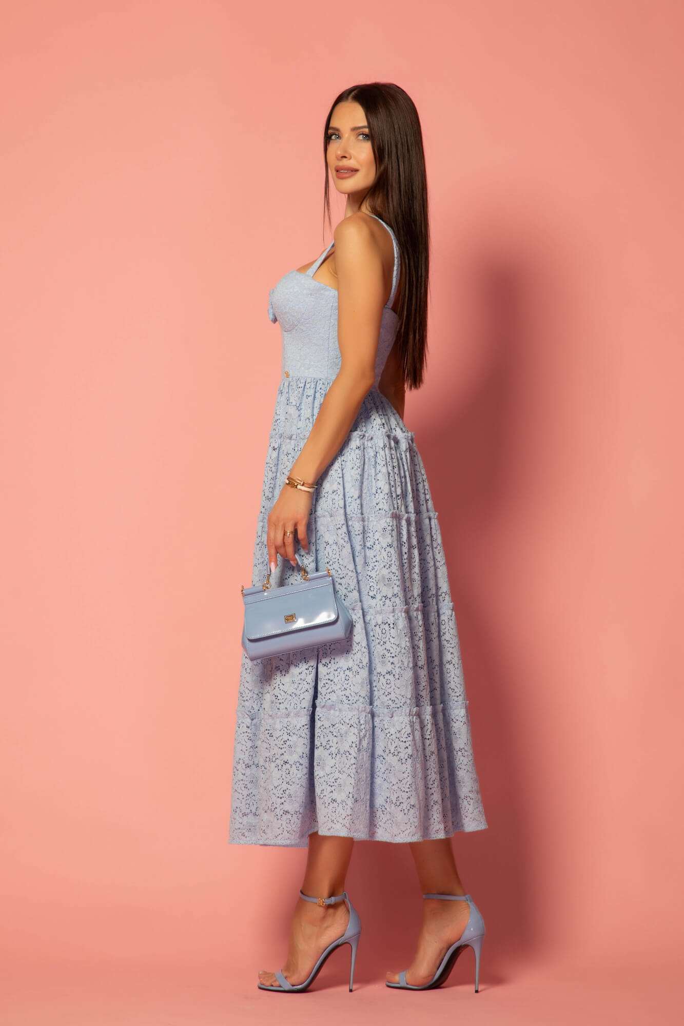 Sky’s Embrace Midi Рокля - Blue - Изображение 7