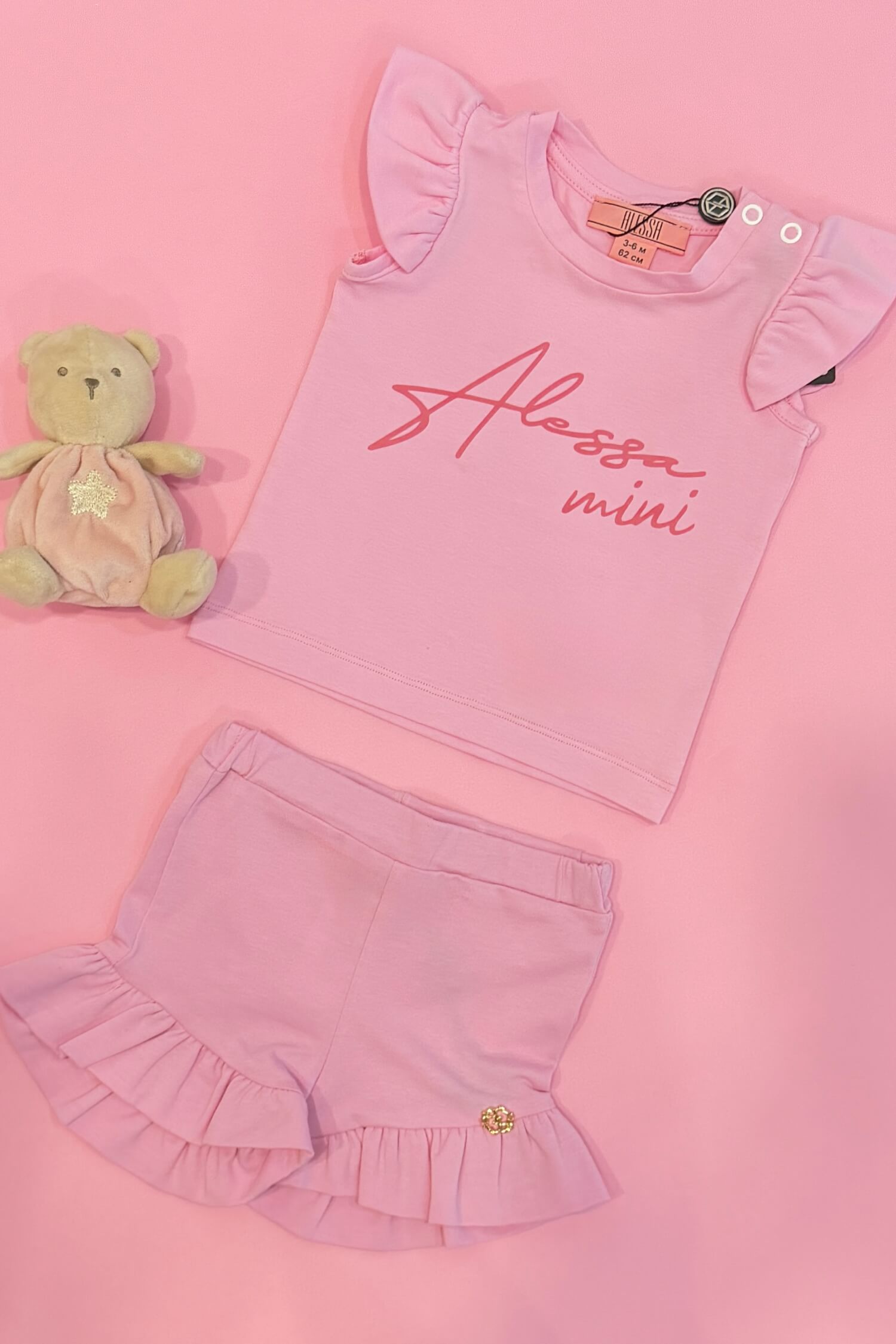 Baby Love Mini Къс Панталон - Light Pink - Изображение 6