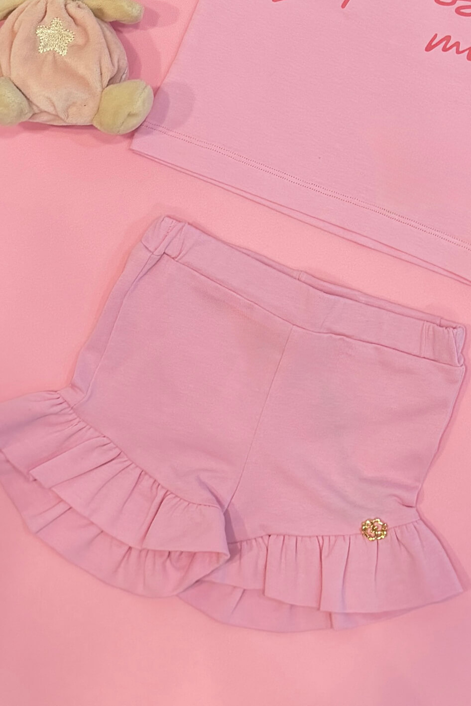 Baby Love Mini Къс Панталон - Light Pink - Изображение 5