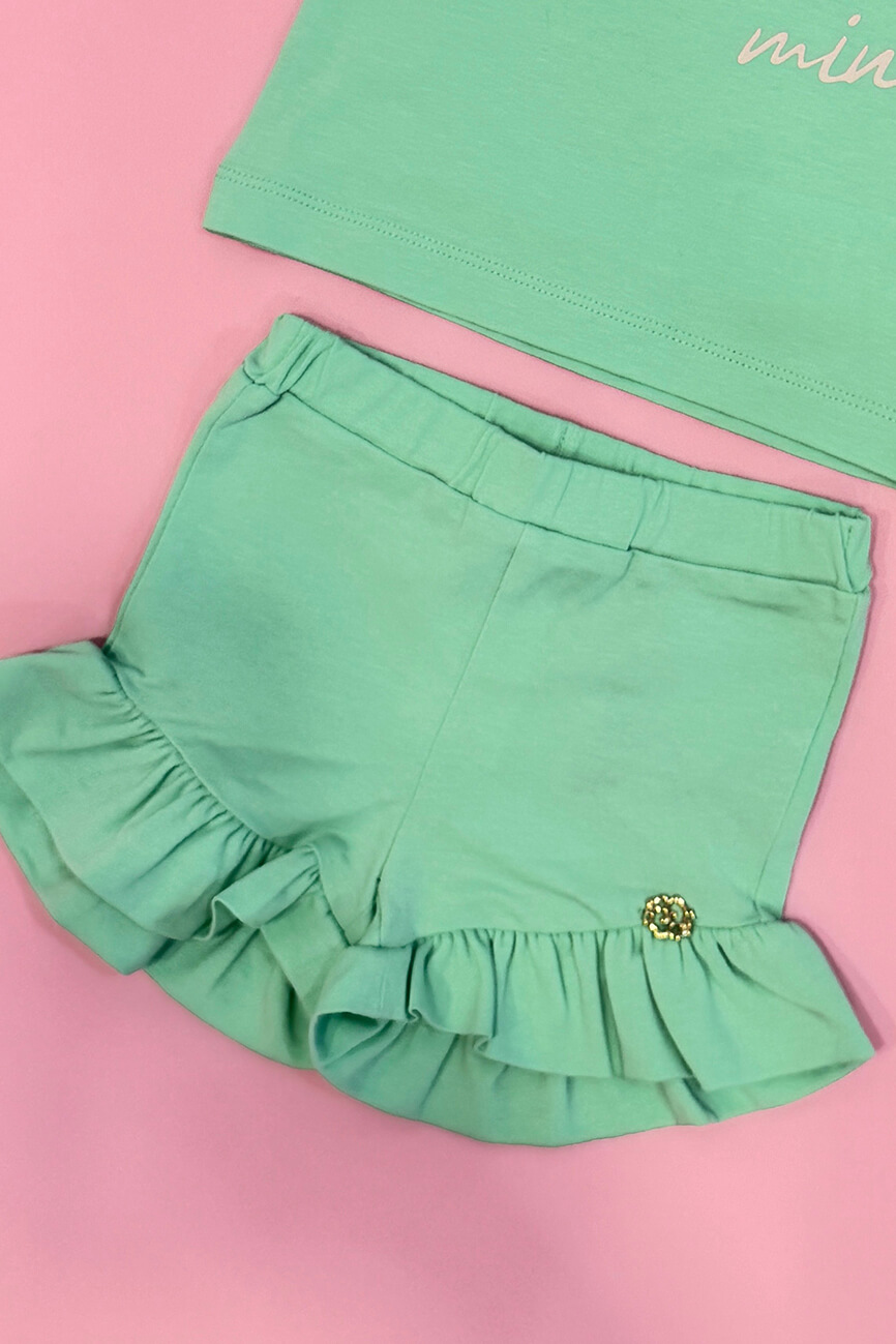 Baby Love Mini Къс Панталон - Mint - Изображение 5