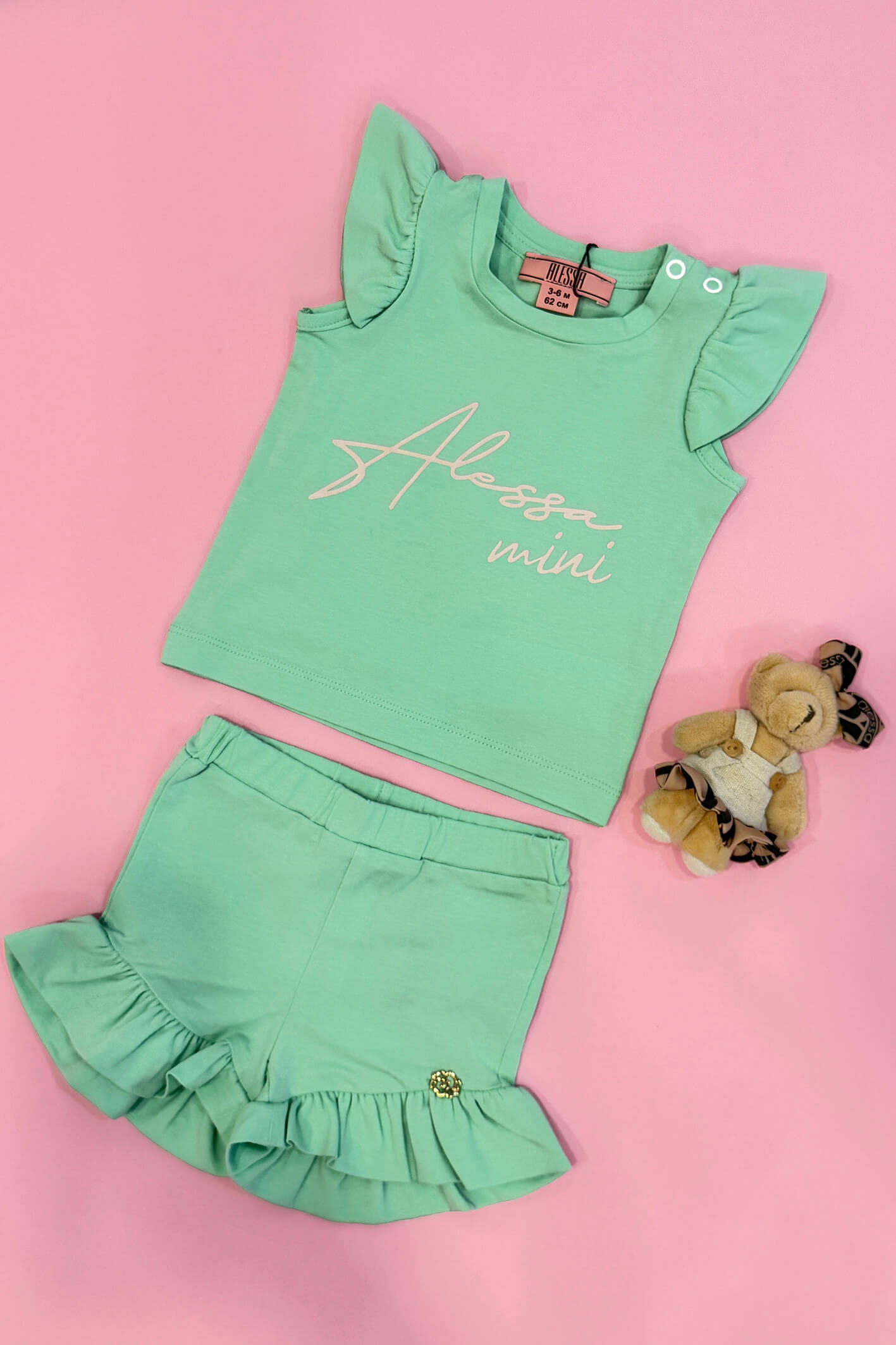 Baby Love Mini T-Shirt От Памук - Mint - Изображение 6