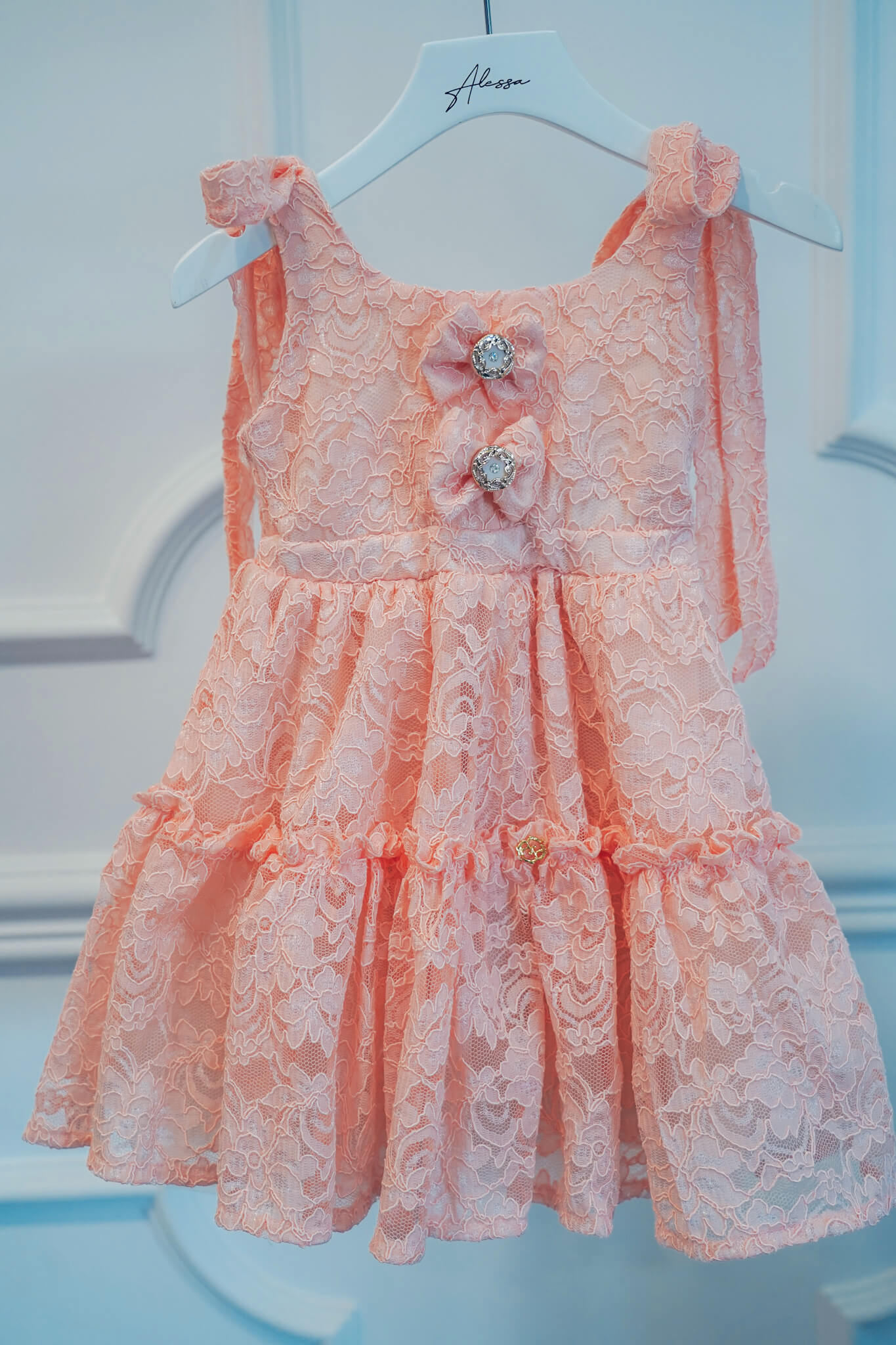 Sky’s Embrace Mini Рокля - Peach - Изображение 8