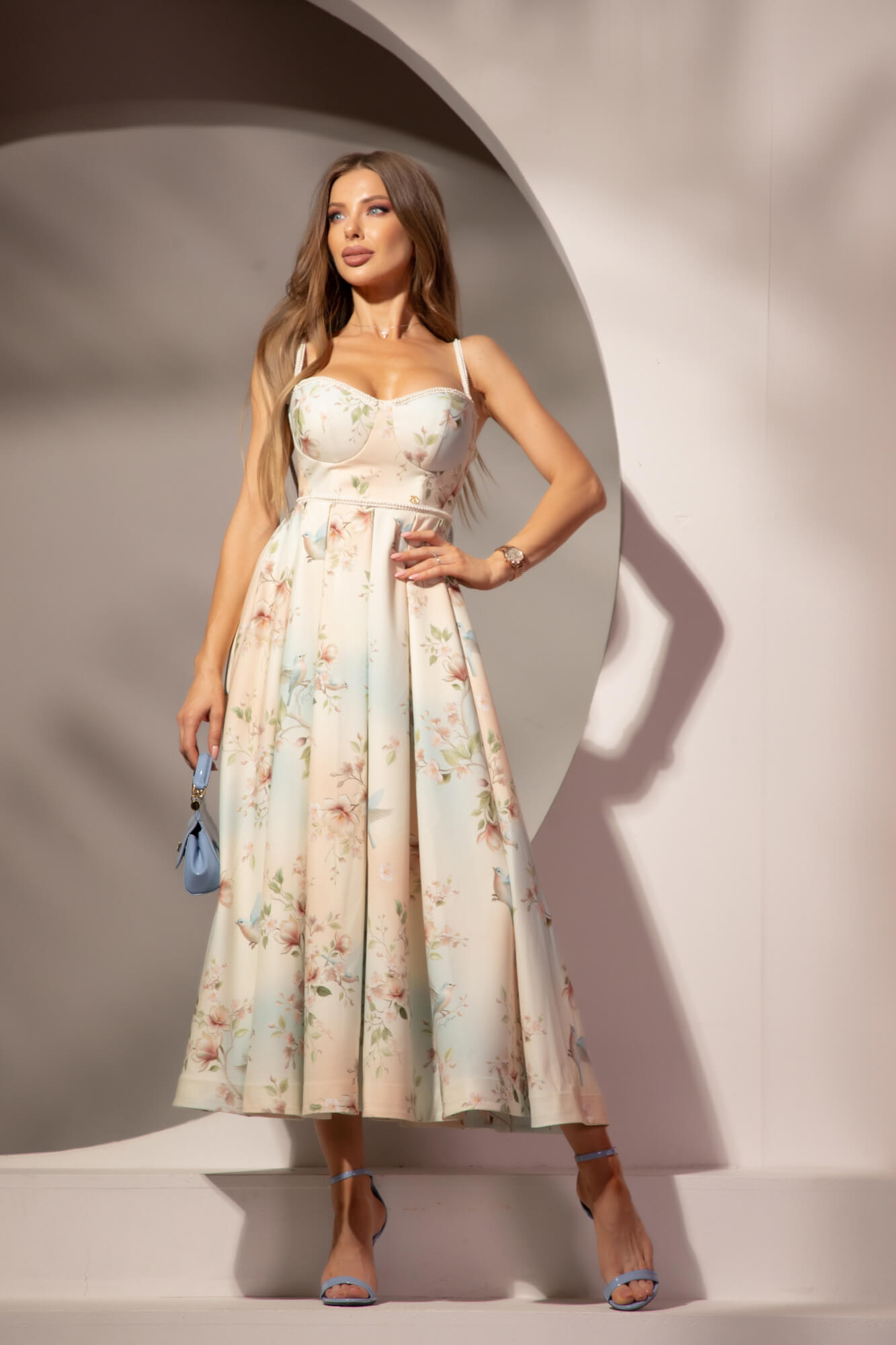 Silk Blossom Midi Рокля - Изображение 14