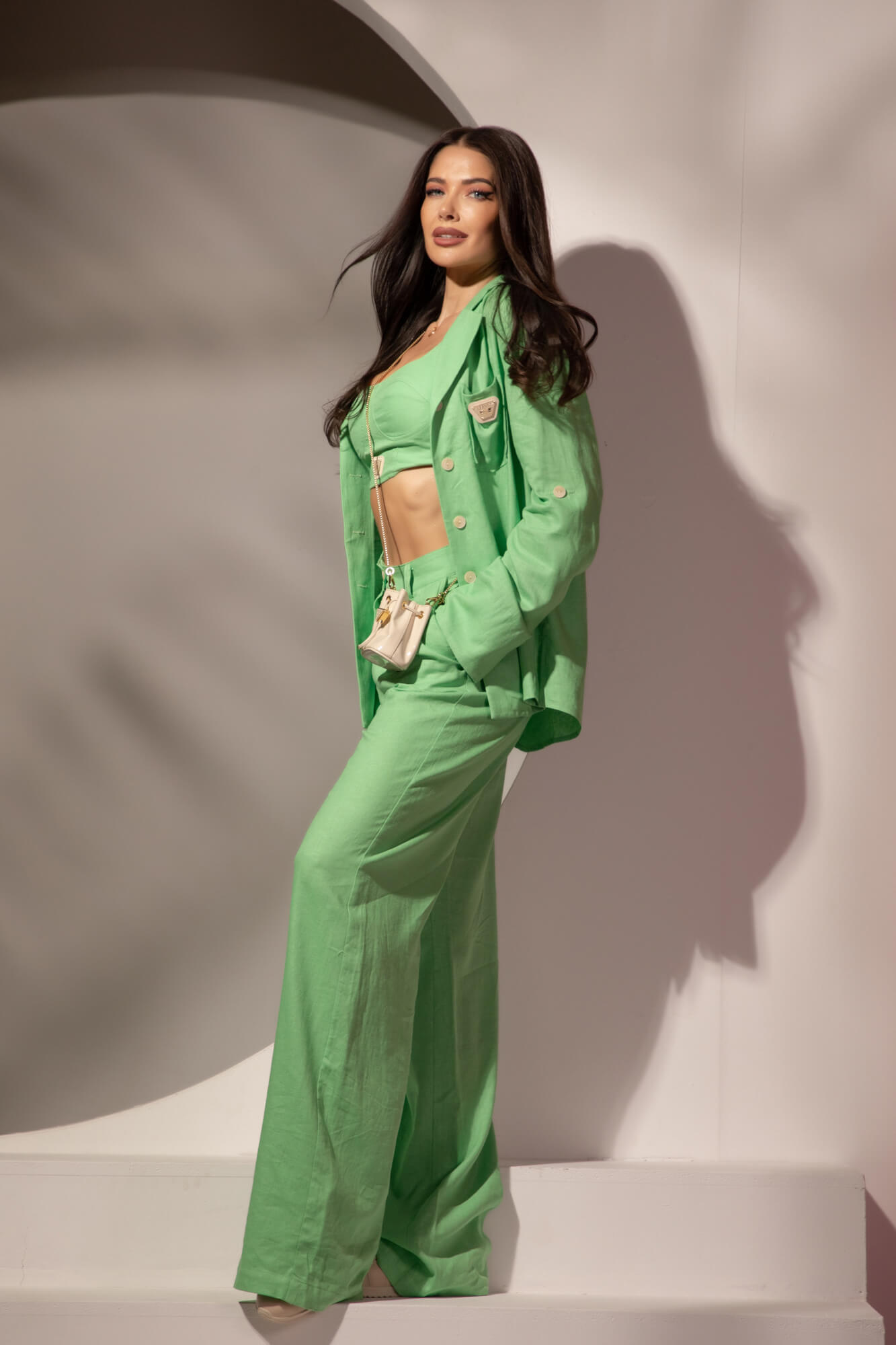 Linen Muse Дълъг Панталон От Лен - Green - Изображение 26
