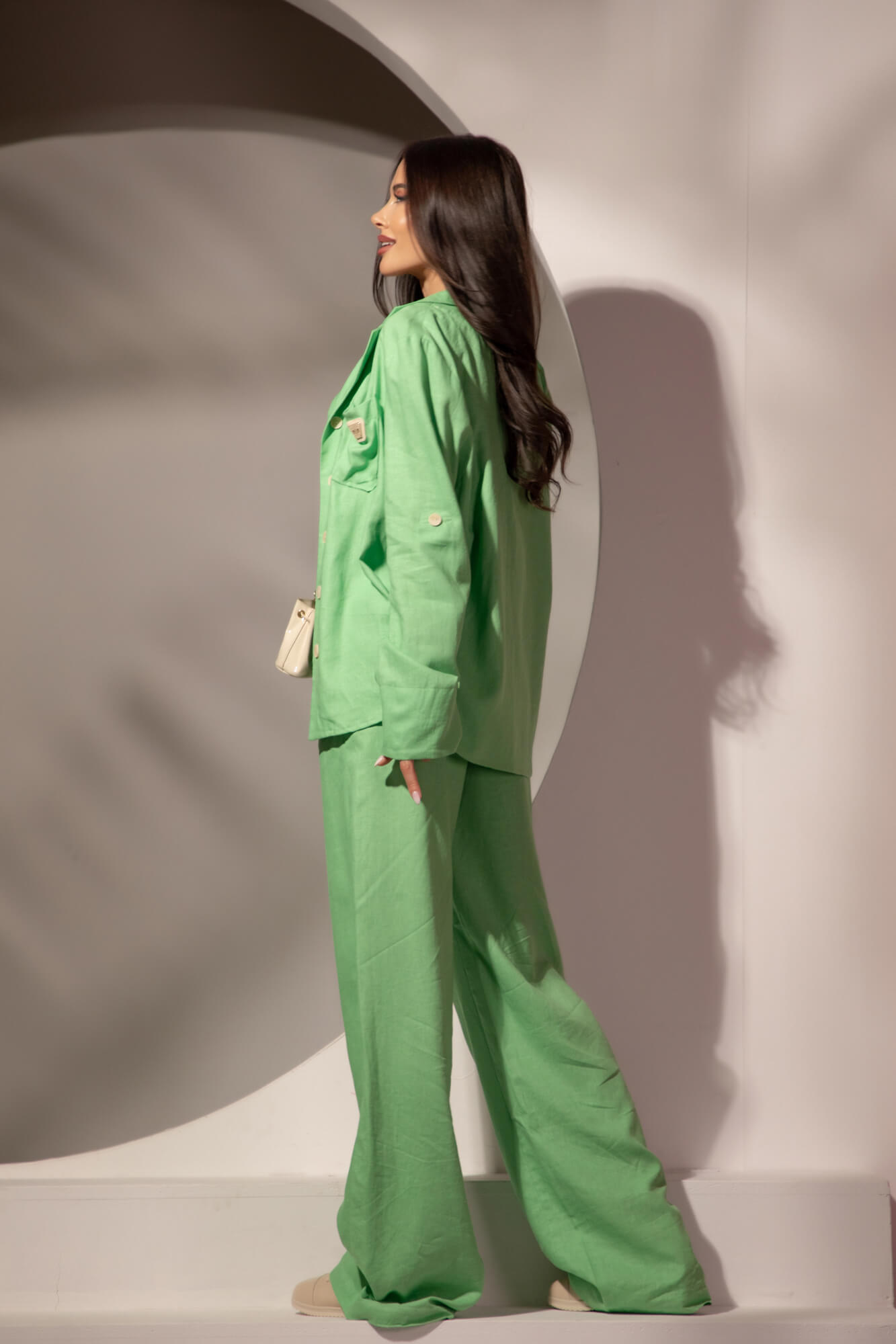 Linen Muse Дълъг Панталон От Лен - Green - Изображение 27