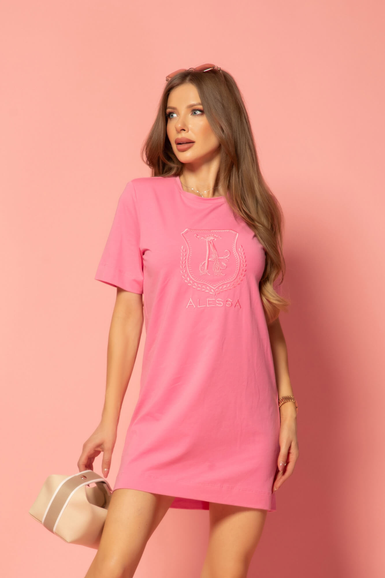 Inspire Insignia Рокля - T-Shirt с бродерия - Pink - Изображение 10