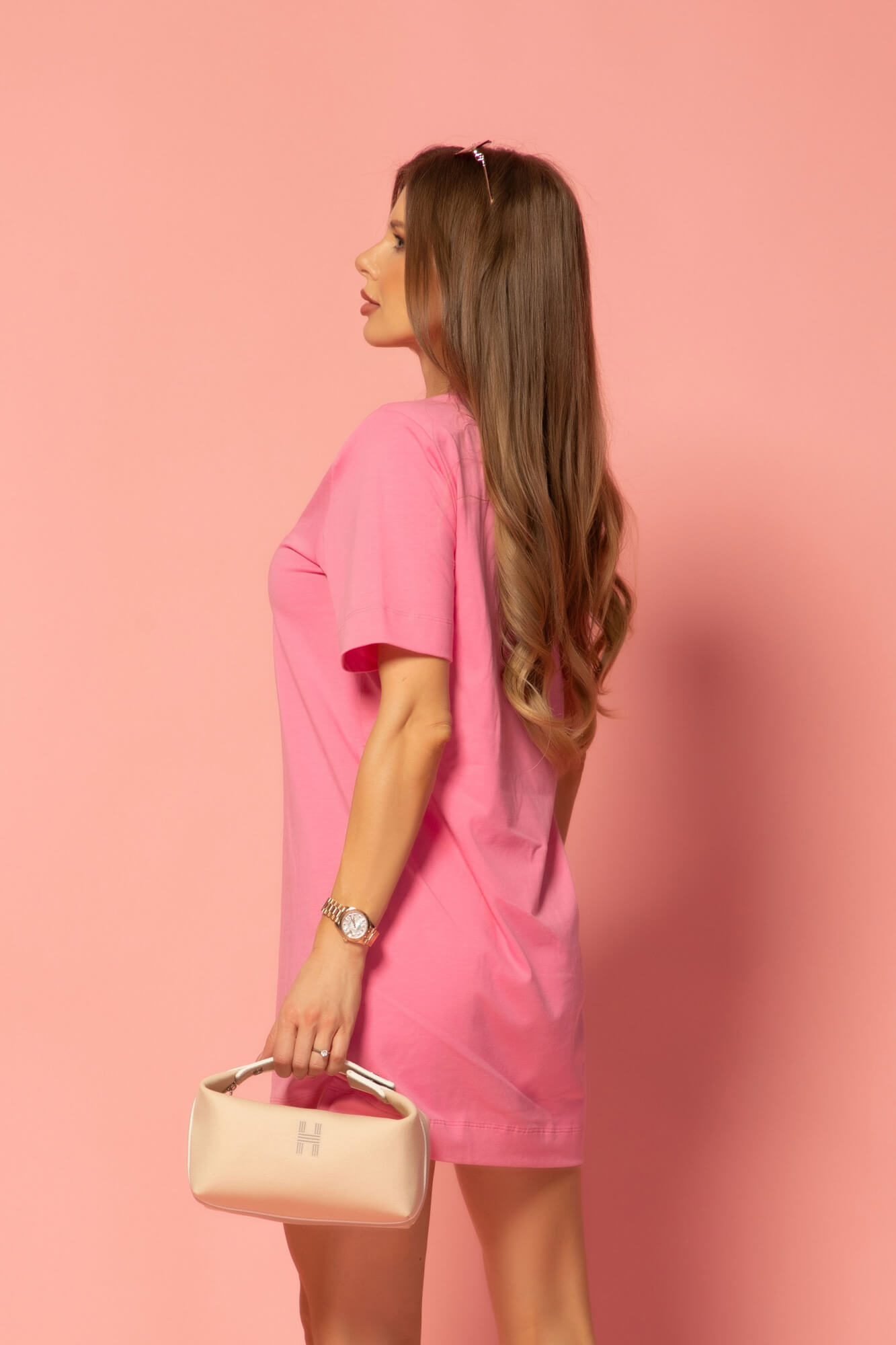Inspire Insignia Рокля - T-Shirt с бродерия - Pink - Изображение 9