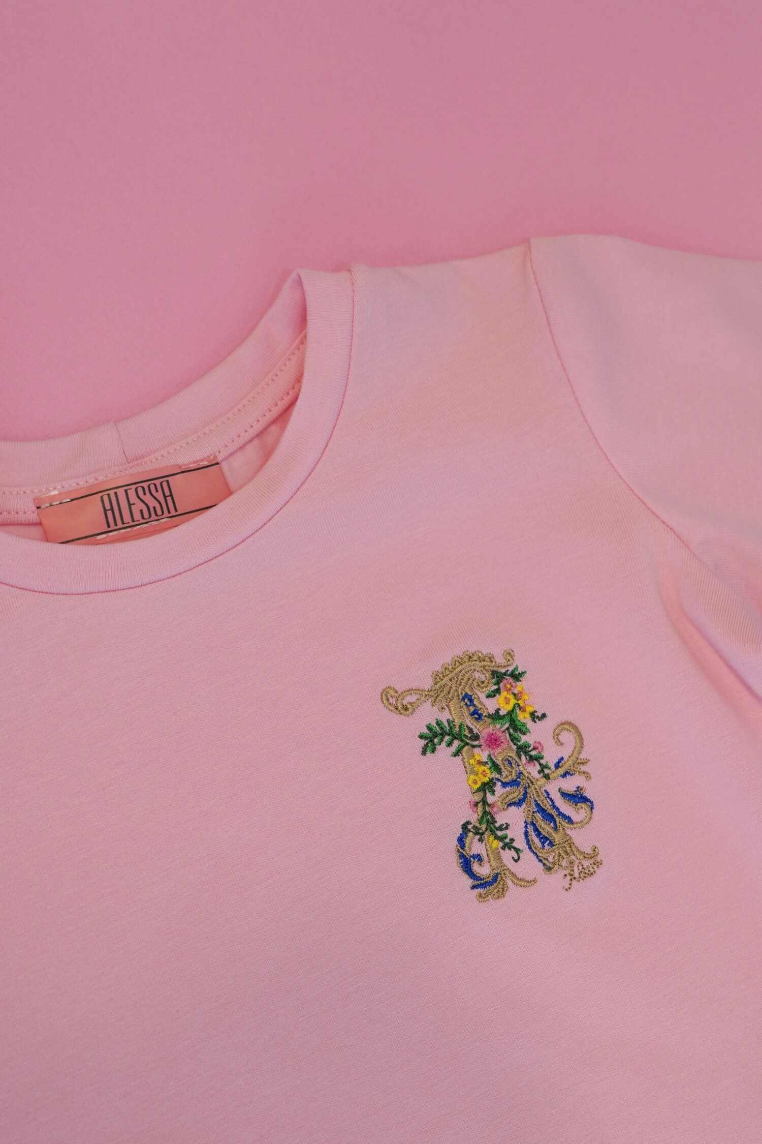 Alessa Royalty Mini T-Shirt с бродерия - Light Pink - Изображение 5
