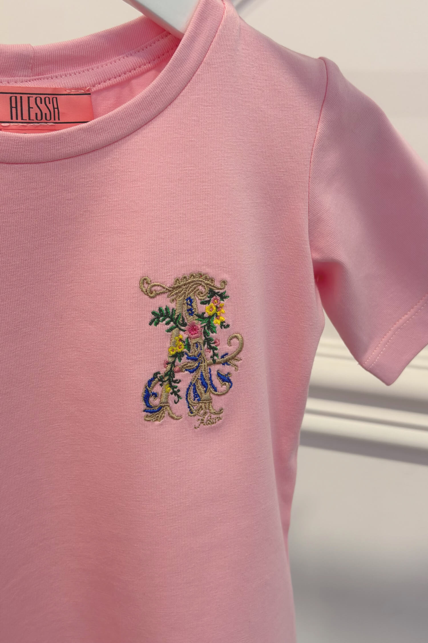 Alessa Royalty Mini T-Shirt с бродерия - Light Pink - Изображение 7