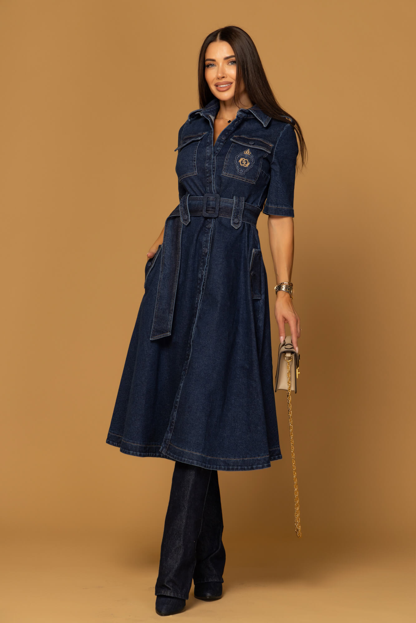 Elevated Essentials Рокля-тренч - Denim - Изображение 11