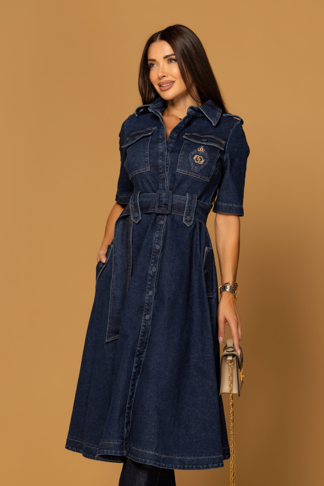 Elevated Essentials Рокля-тренч - Denim - Изображение 16