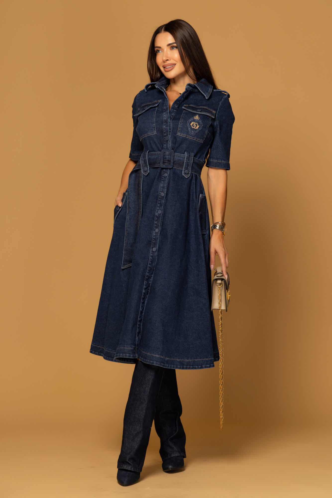 Elevated Essentials Рокля-тренч - Denim - Изображение 13