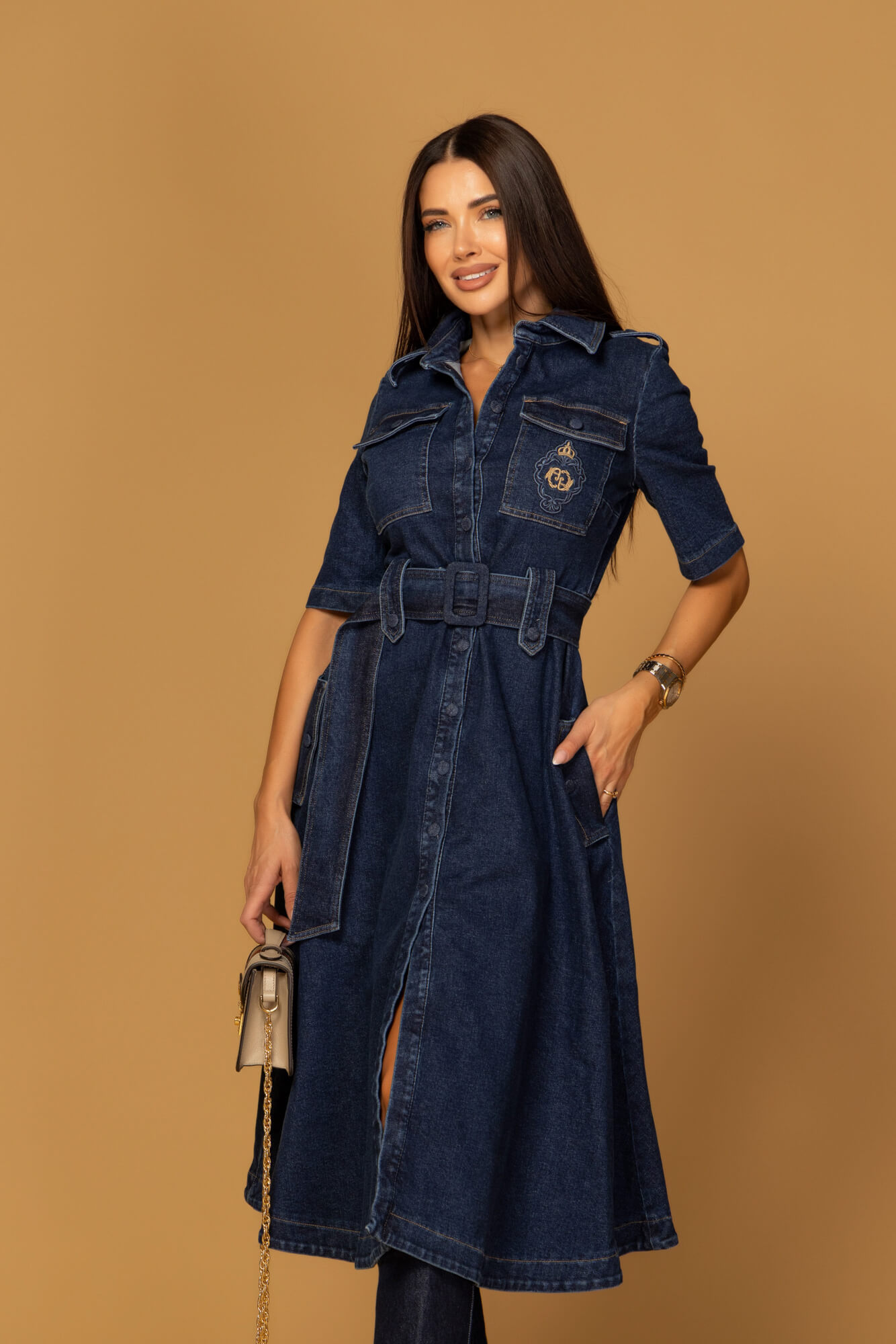 Elevated Essentials Рокля-тренч - Denim - Изображение 10