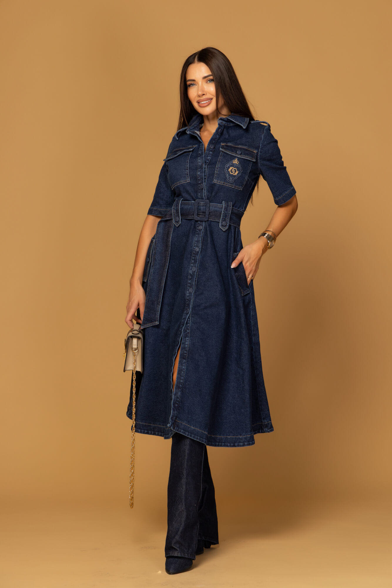 Elevated Essentials Рокля-тренч - Denim - Изображение 15